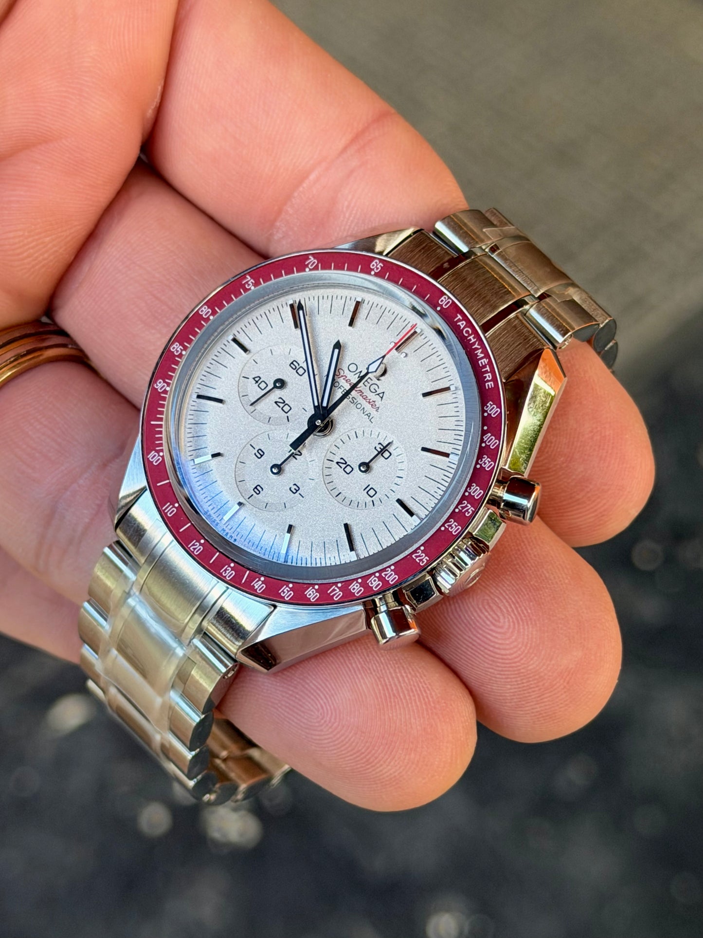 2021 Omega Speedmaster Tokyo “Rising Sun” | White Dial Red Bezel | Full Set