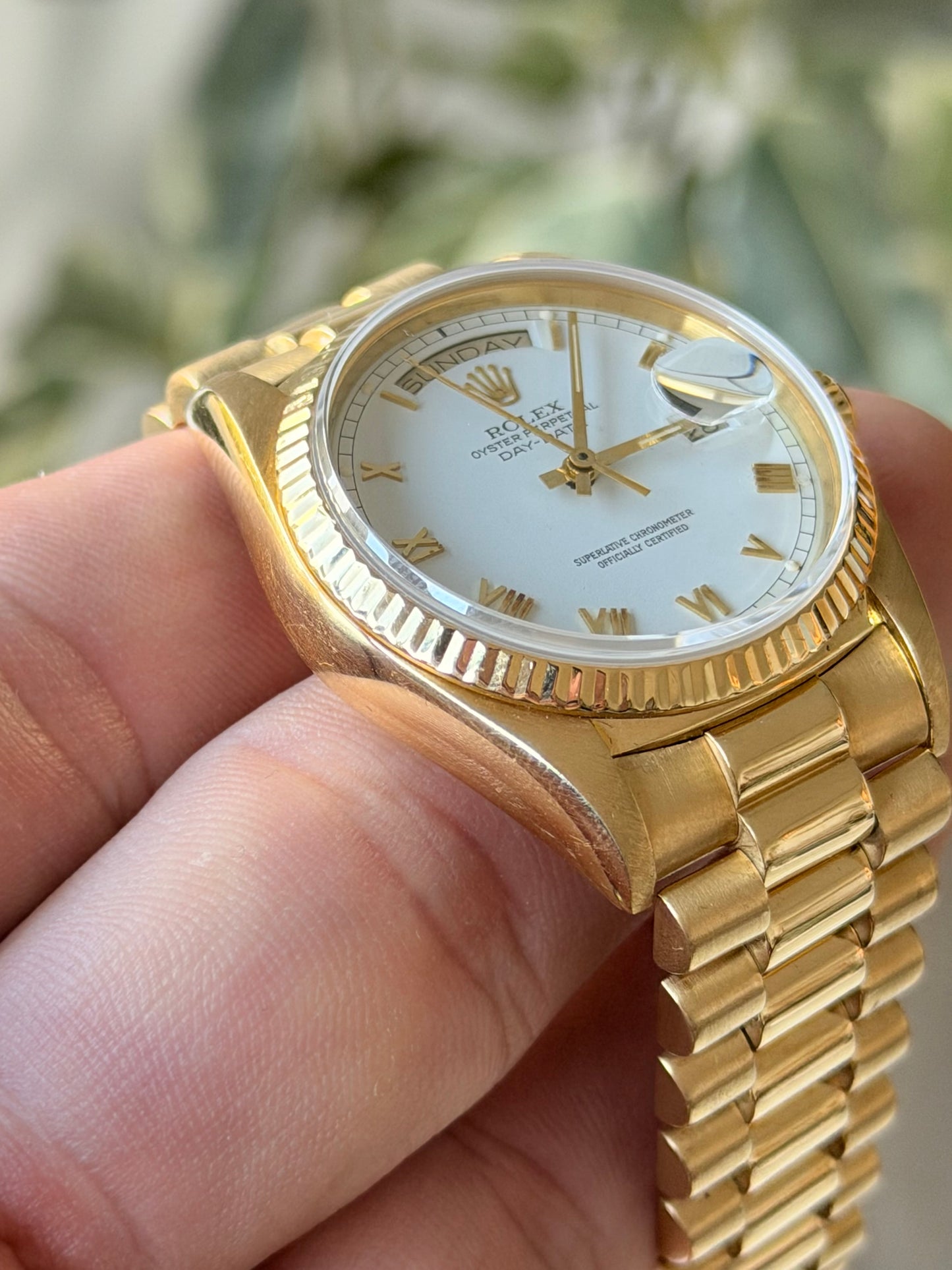 1987 Rolex Day-Date 36 | 18038 | White Roman Dial | Full Set