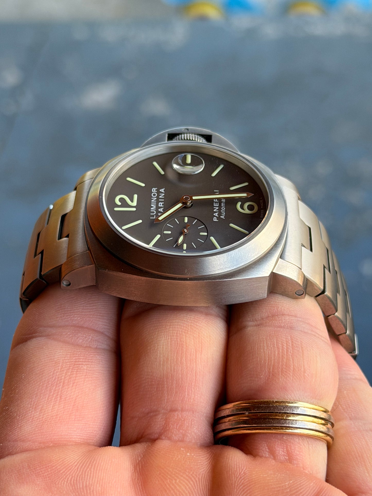 2010 Panerai Luminor Marina Automatic Titanium | PAM00296 | Tobacco Dial | Full Set