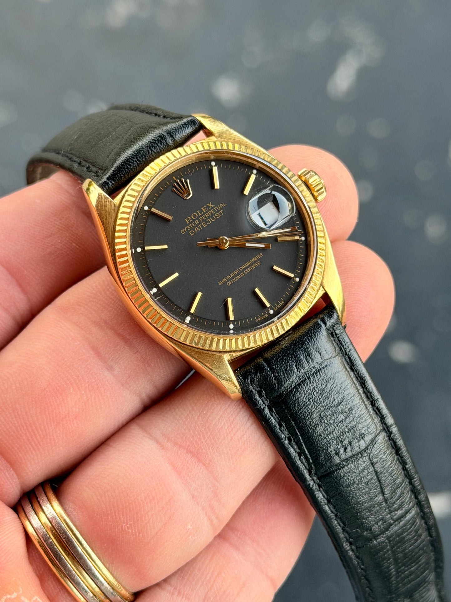 1963 Rolex Datejust 1601 18k Yellow Gold