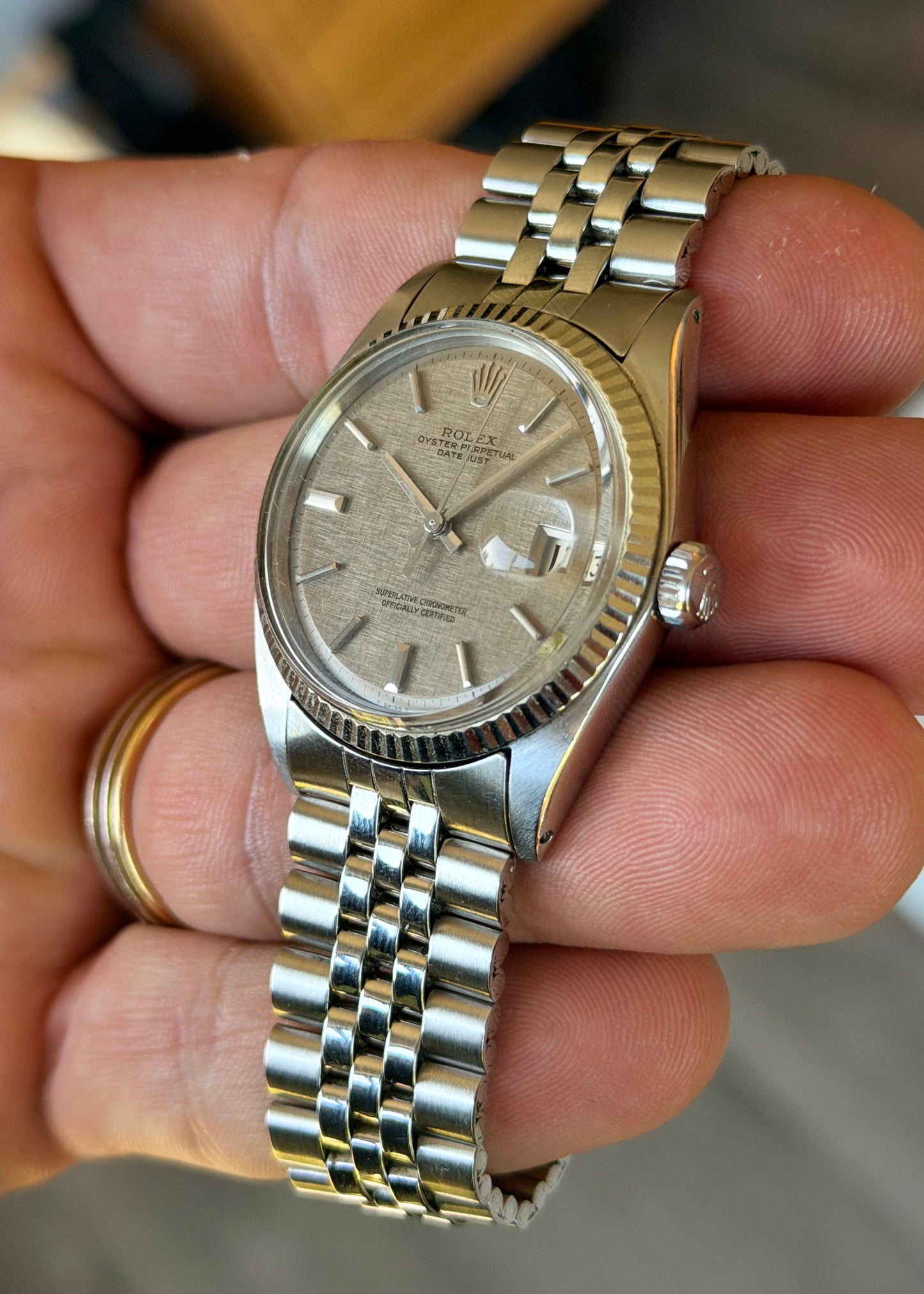 1972 Rolex DJ36 Silver Linen Dial 1601