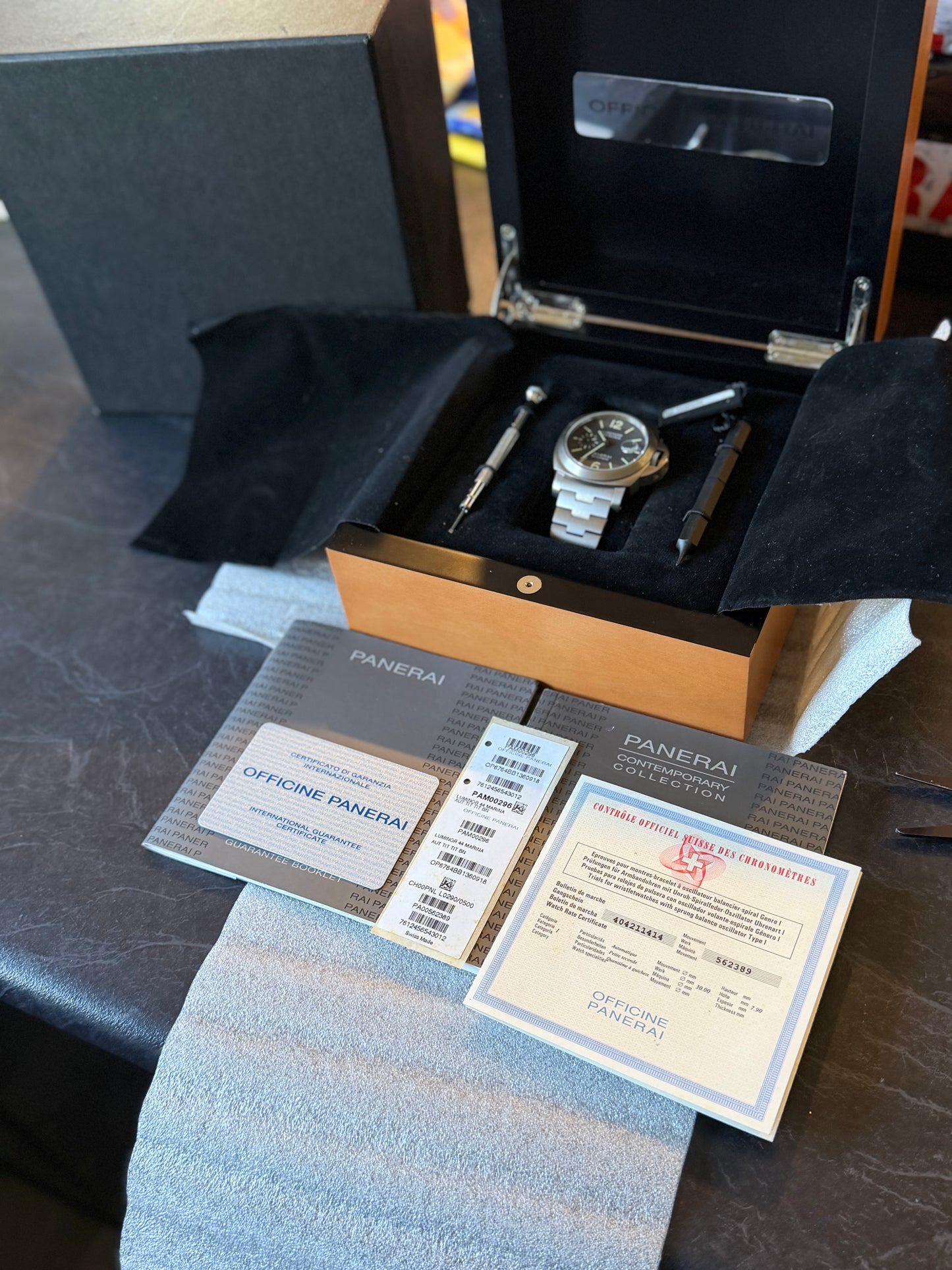 2010 Panerai Luminor Marina Automatic Titanium | PAM00296 | Tobacco Dial | Full Set