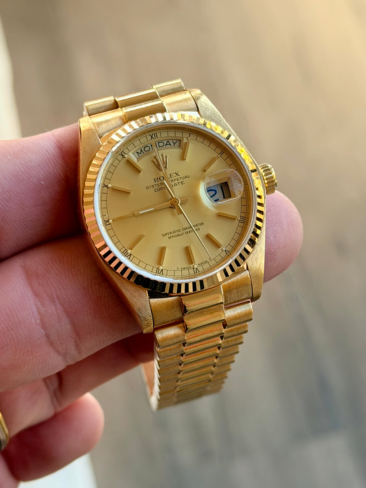 Rolex Day-Date 36 | 18038 | Champagne Stick Dial