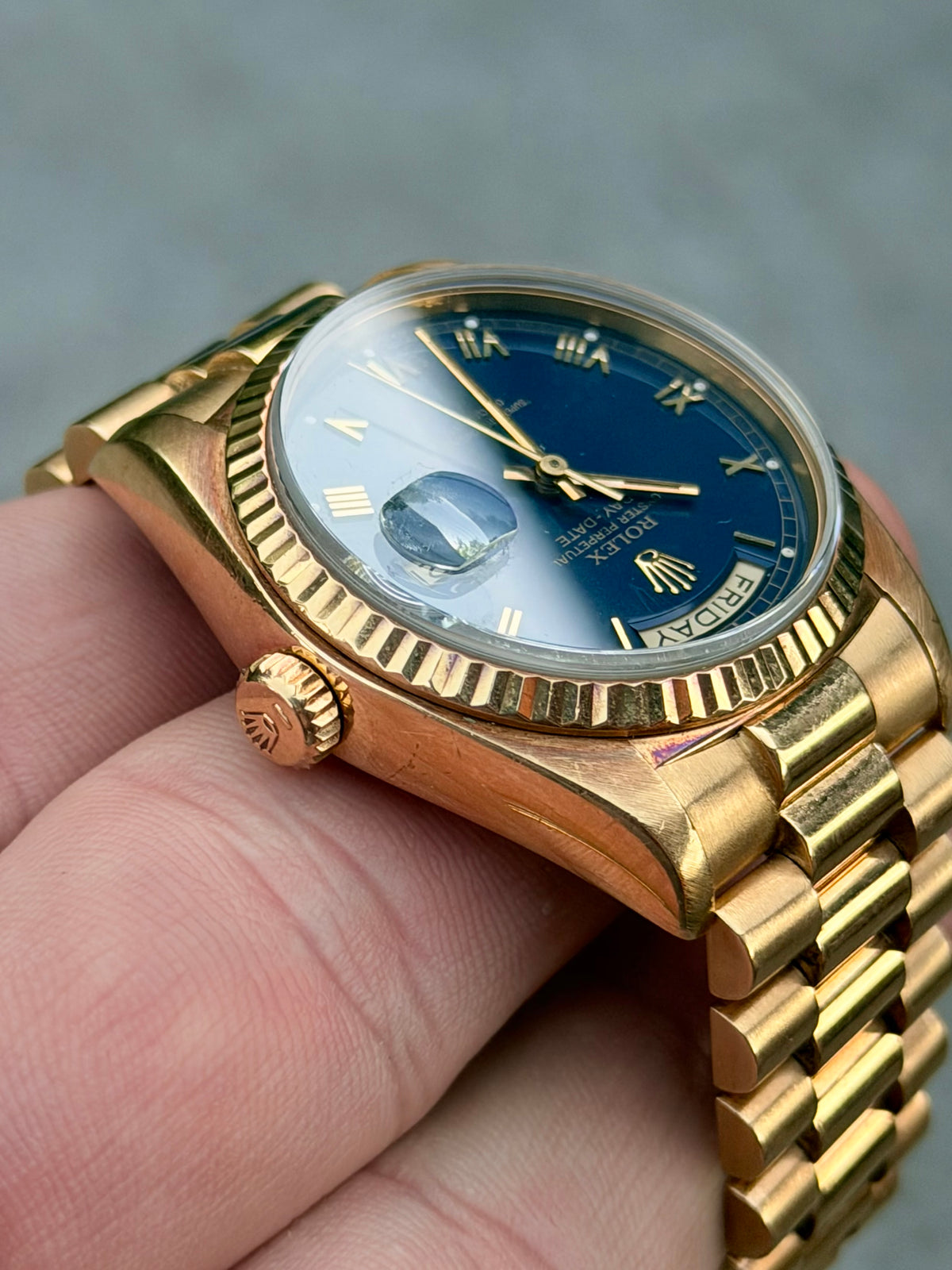 1983 Rolex Day-Date 36 | 18038 | Matte Blue Roman Dial