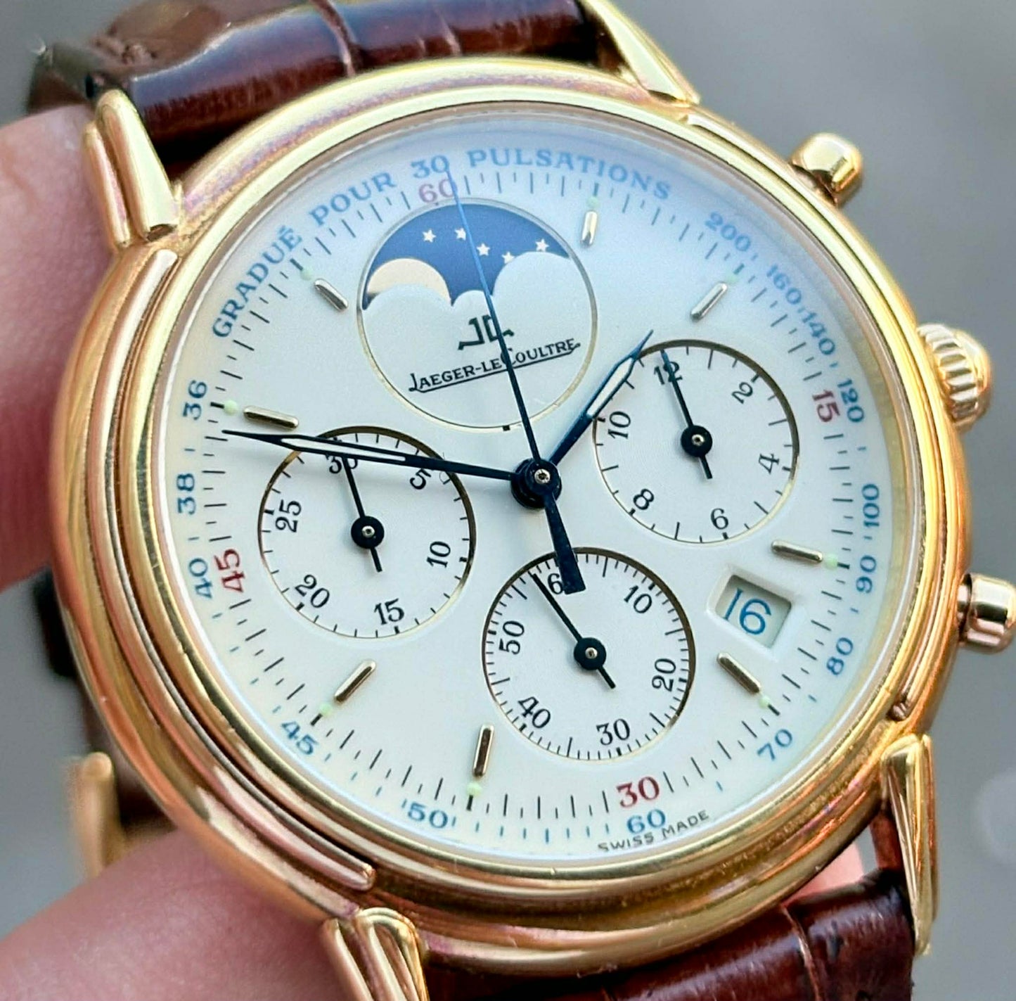Jaeger-LeCoultre Odysseus | Ref. 165.7.3S | Chronograph Moonphase Pulsometer | 18k Yellow Gold