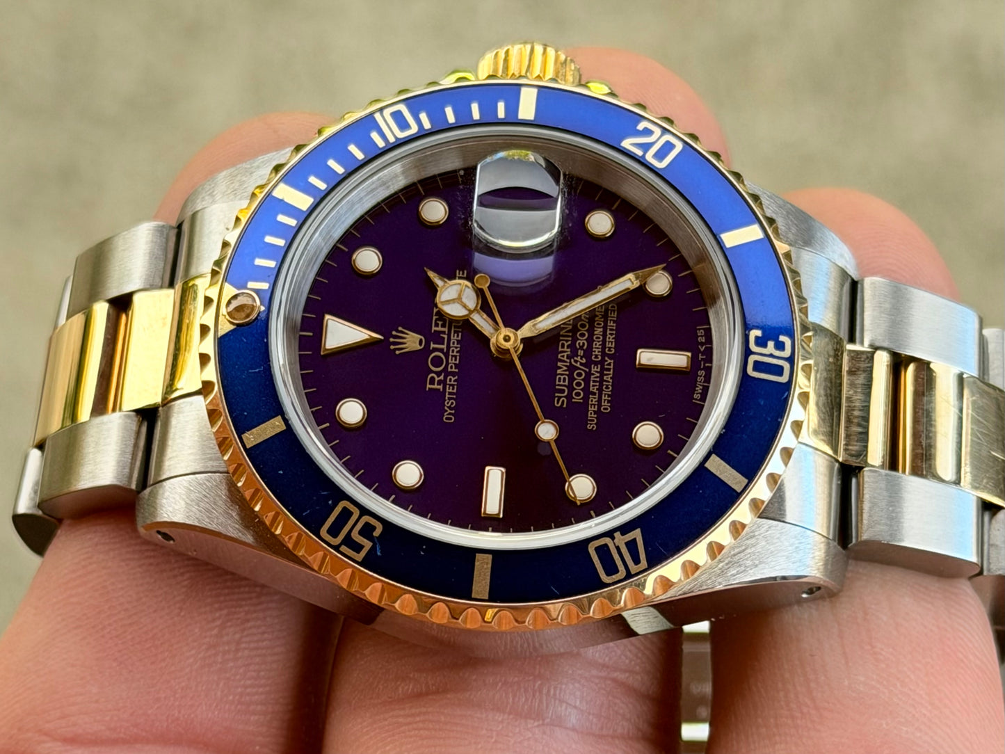 1991 Rolex Submariner Date 16613 “Bluesy” | Tropical Purple Dial | Steel & 18k Yellow Gold | Watch Only