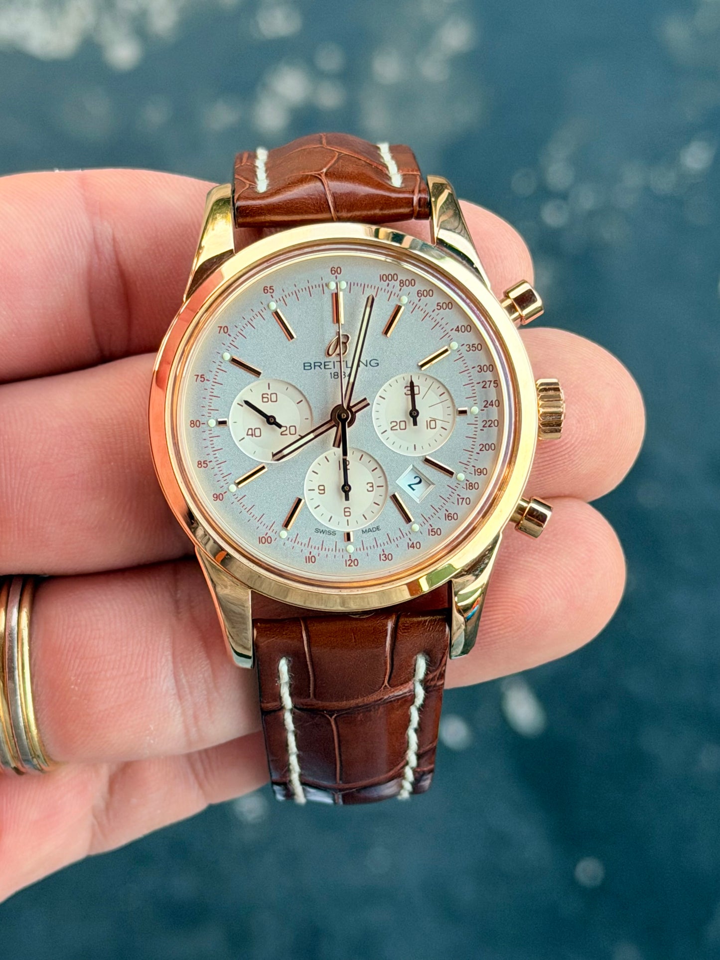 2014 Breitling Transocean Chronograph | 18k Rose Gold | Full Set | RB0152