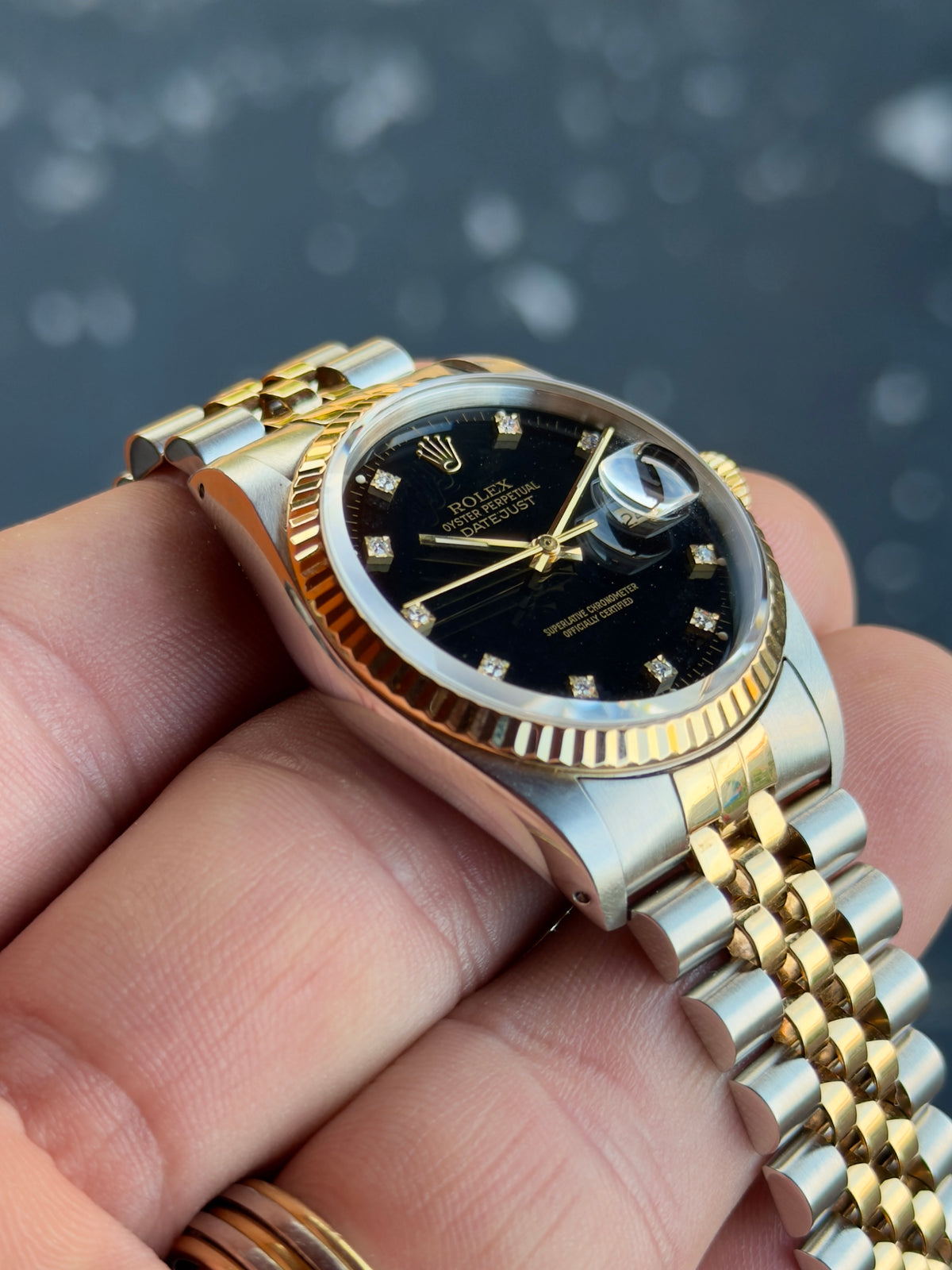1989 Rolex Datejust 36 | 16233 | Black Diamond Dial | L Serial with box