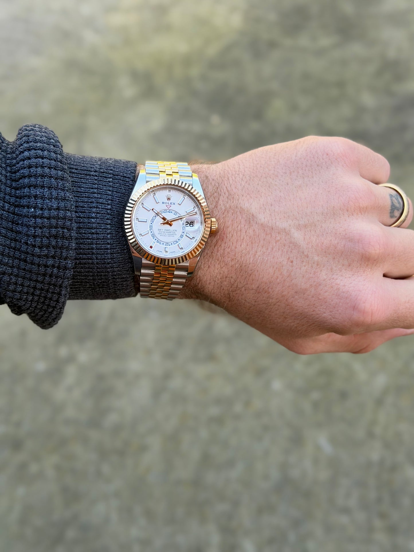 2022 Rolex Sky-Dweller | Two-Tone | White Dial | Jubilee | Full Set | Protective Stickers