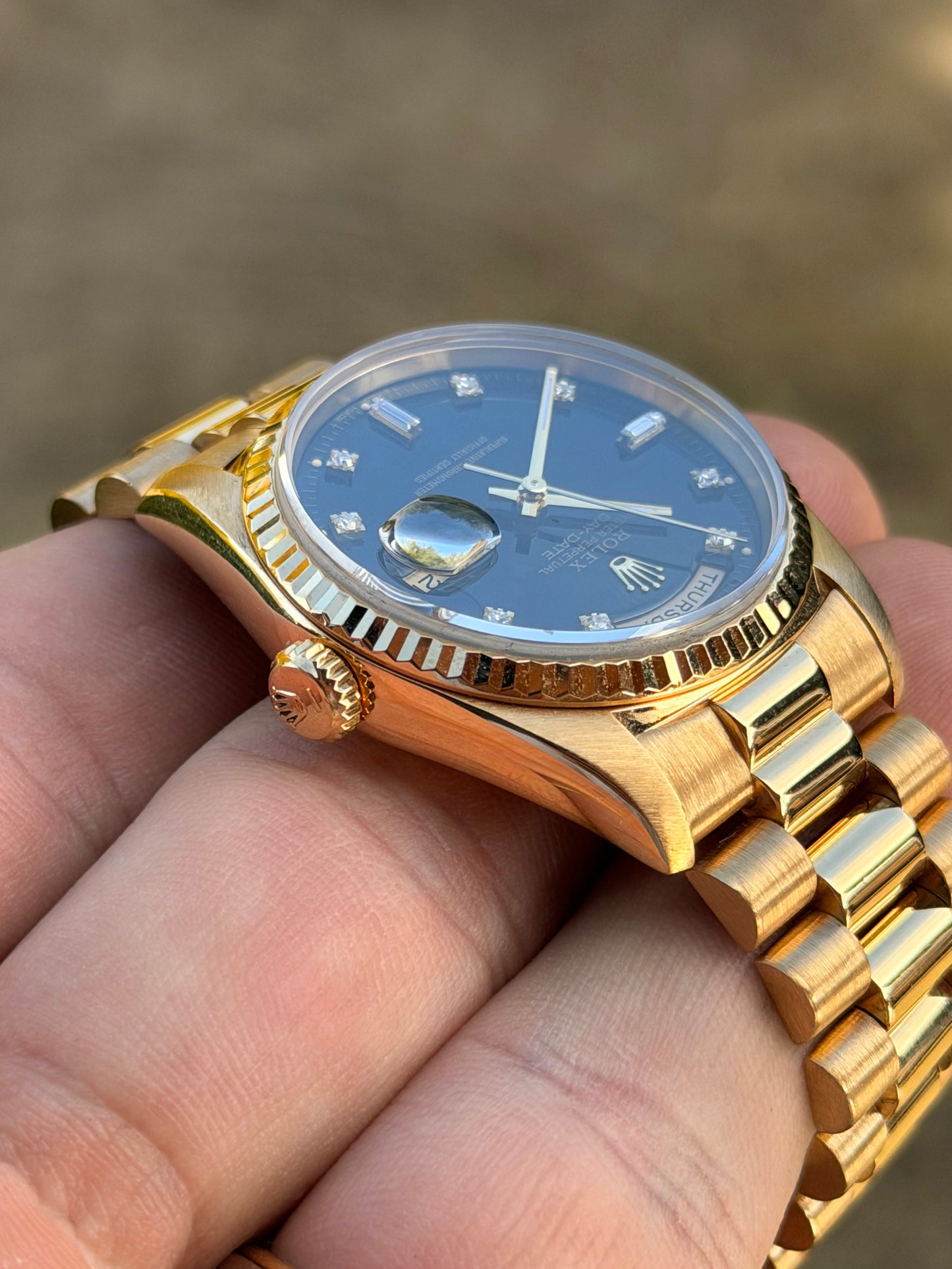1996 Rolex Day-Date 36 | 18238 | Black Diamond Dial | Double Quickset