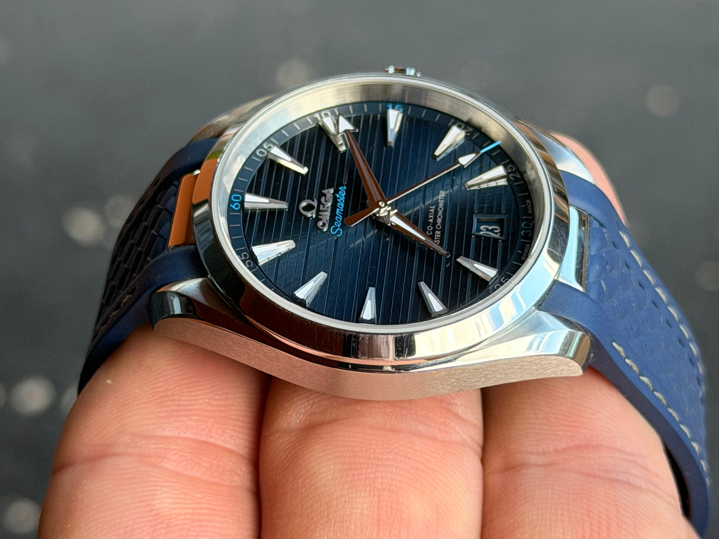 2022 Omega Seamaster Aqua Terra | Blue Horizontal Dial | Full Set