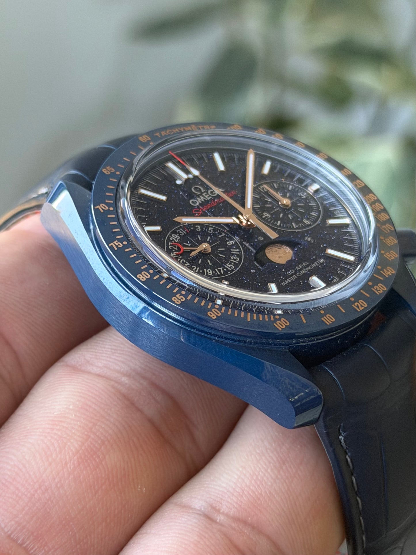 2025 Omega Speedmaster Blue Side of the Moon | Moonphase | Like New