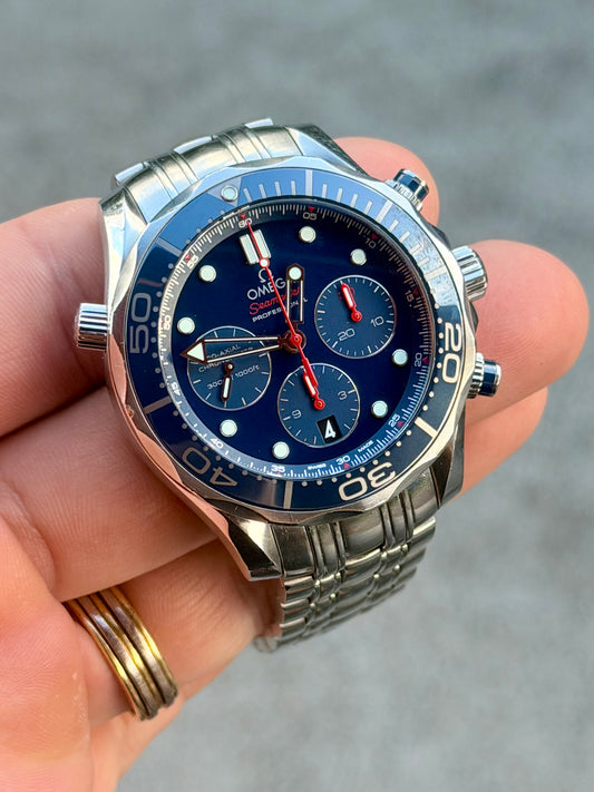 Circa 2015 Omega Seamaster Diver 300M Chronograph | 212.30.44.50.03.001 | Blue Dial
