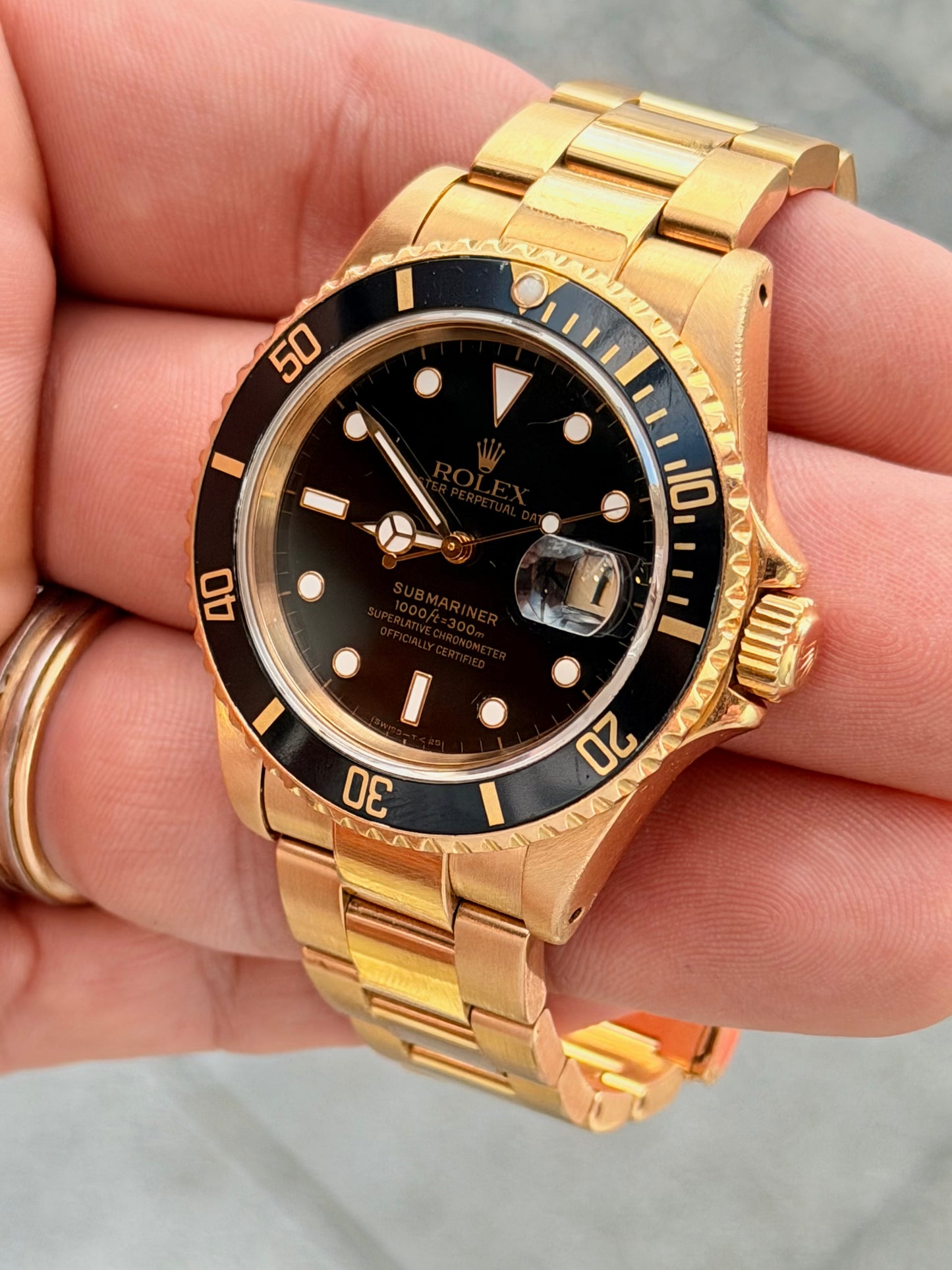 1994 Rolex Submariner 16618 | Blacksy | 18k Solid Gold