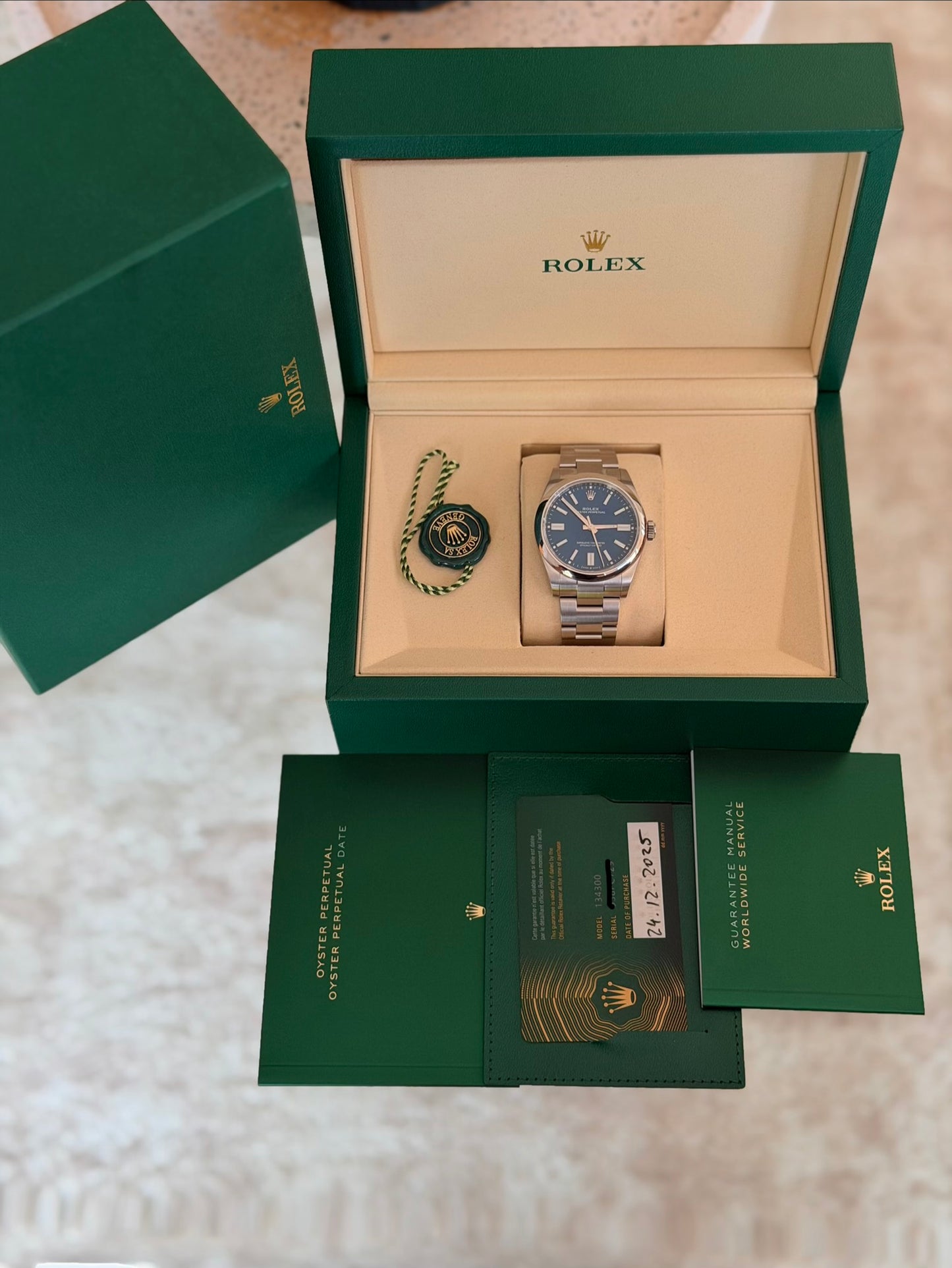 2025 Rolex OP41 Medium Blue 134300- Full Set