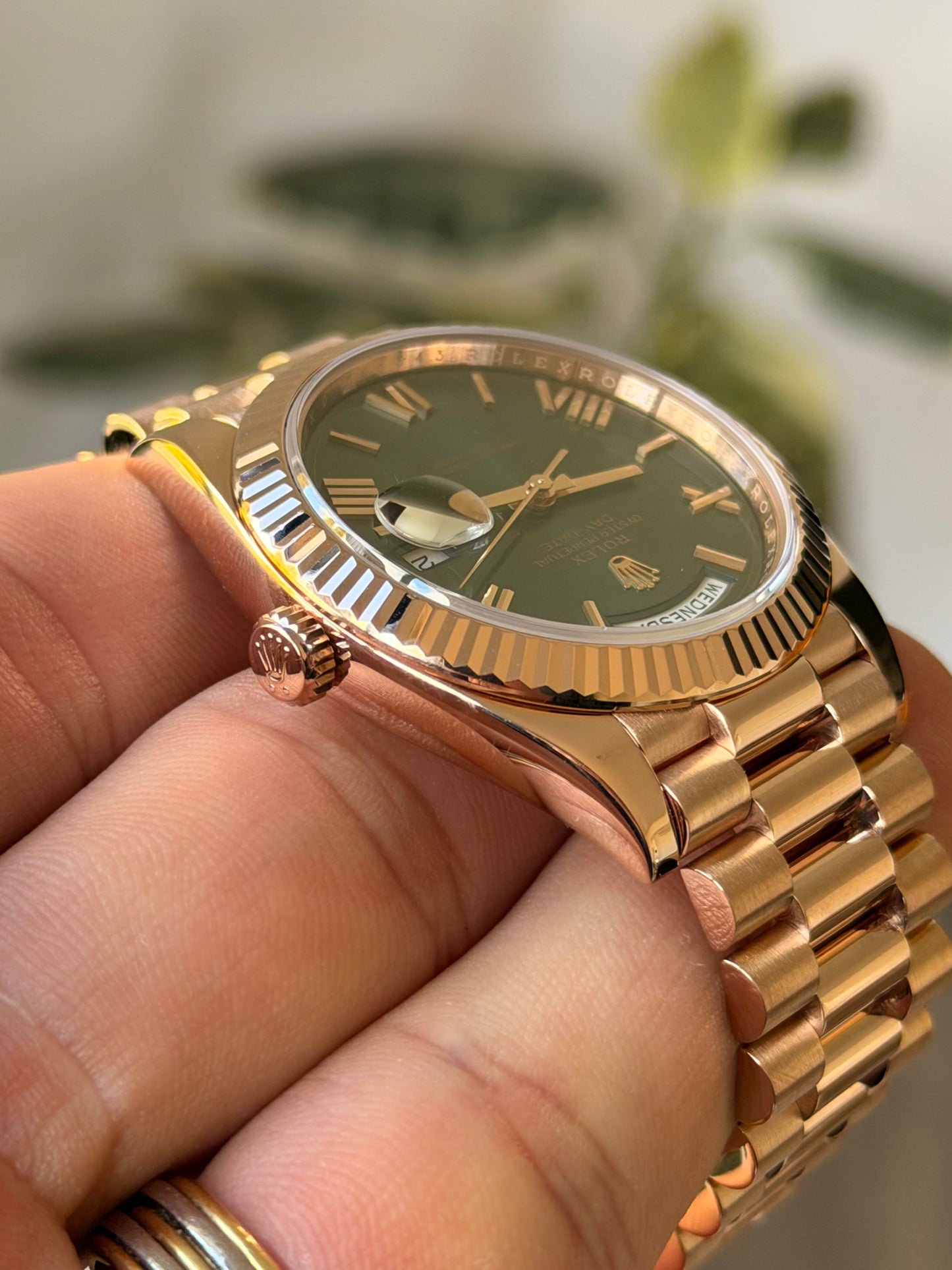 2020 Rolex Day-Date 40 | 228235 | Olive Green | Everose Gold | Full Set
