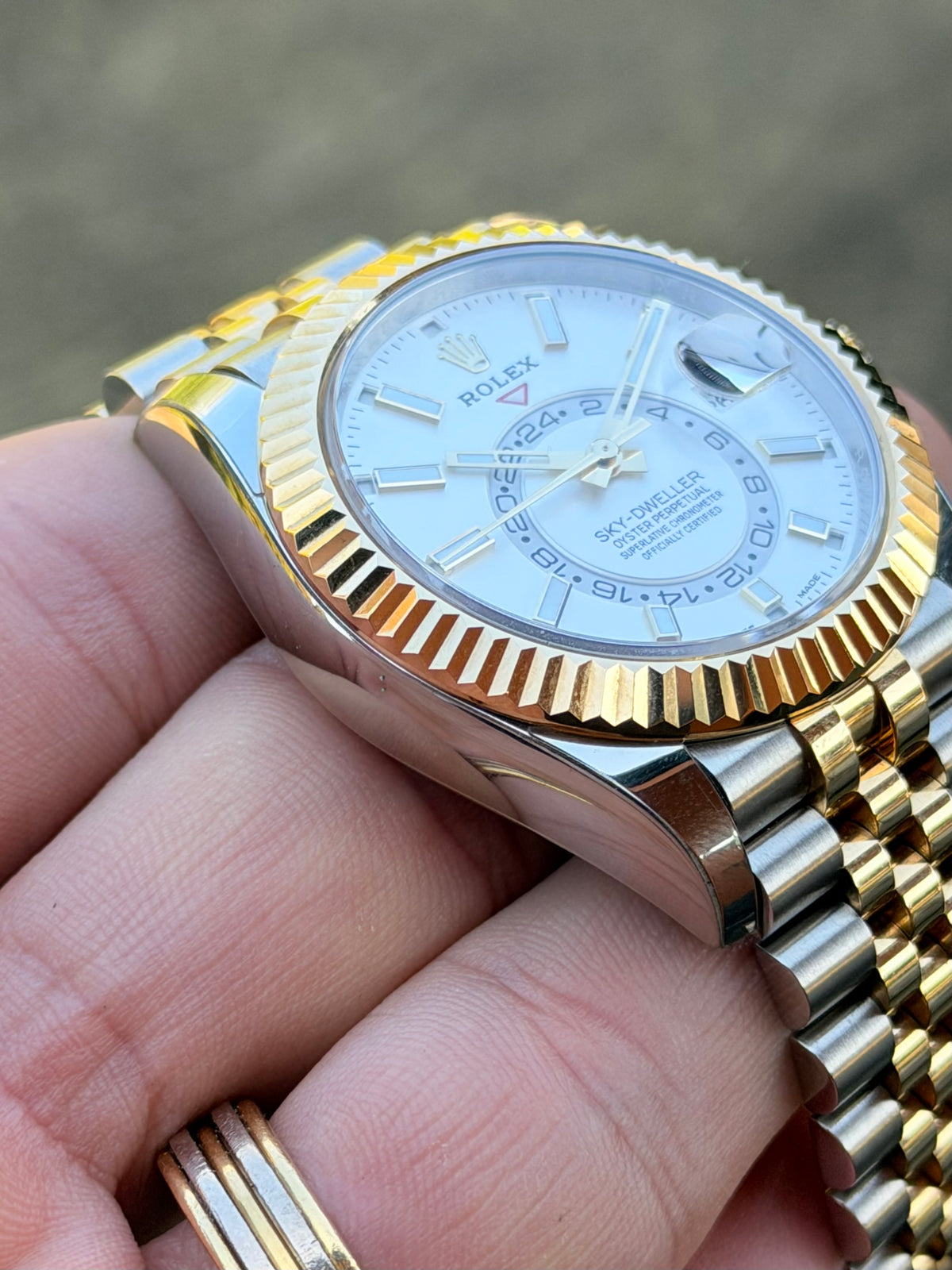 2022 Rolex Sky-Dweller | Two-Tone | White Dial | Jubilee | Full Set | Protective Stickers