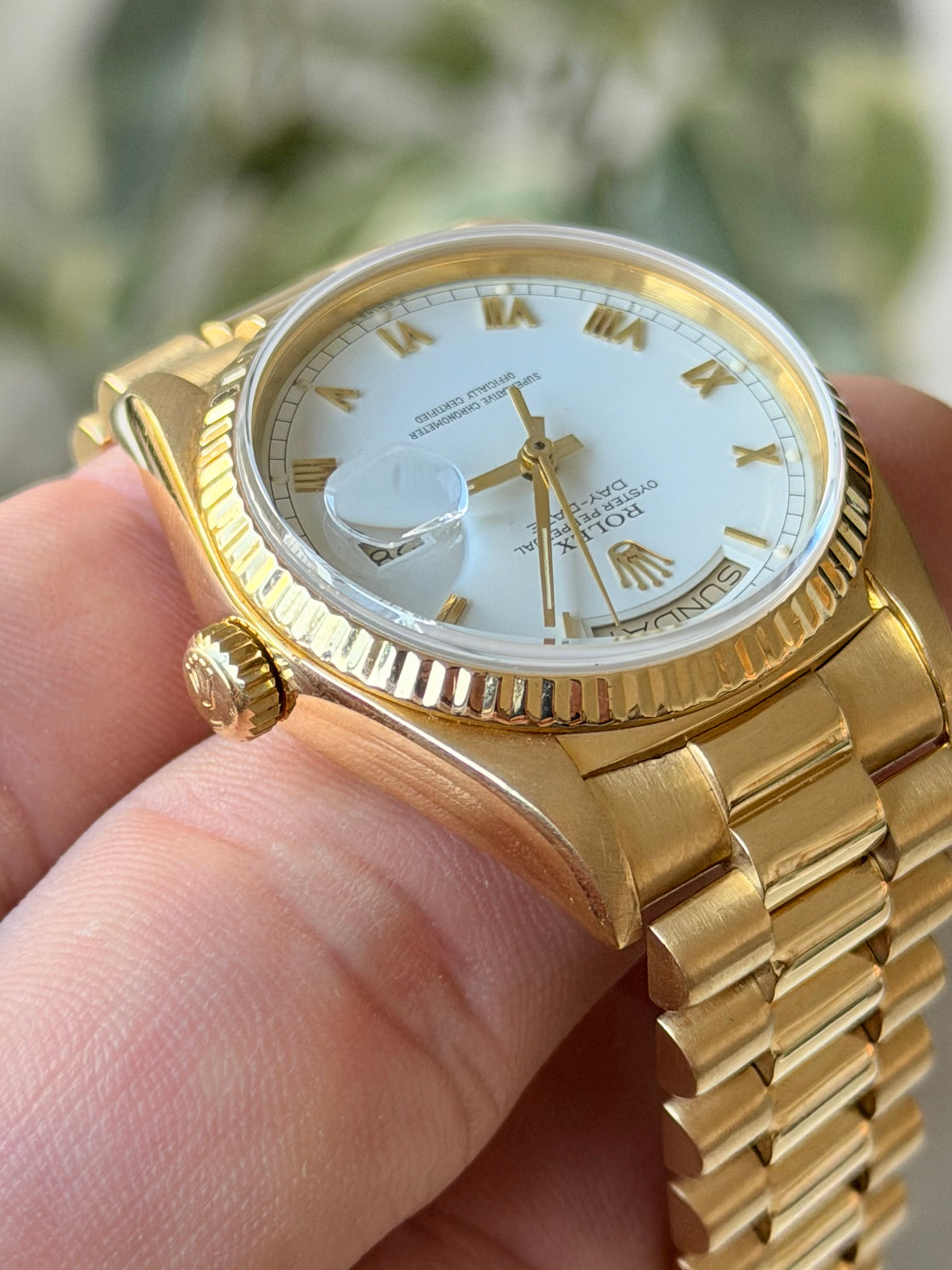1987 Rolex Day-Date 36 | 18038 | White Roman Dial | Full Set