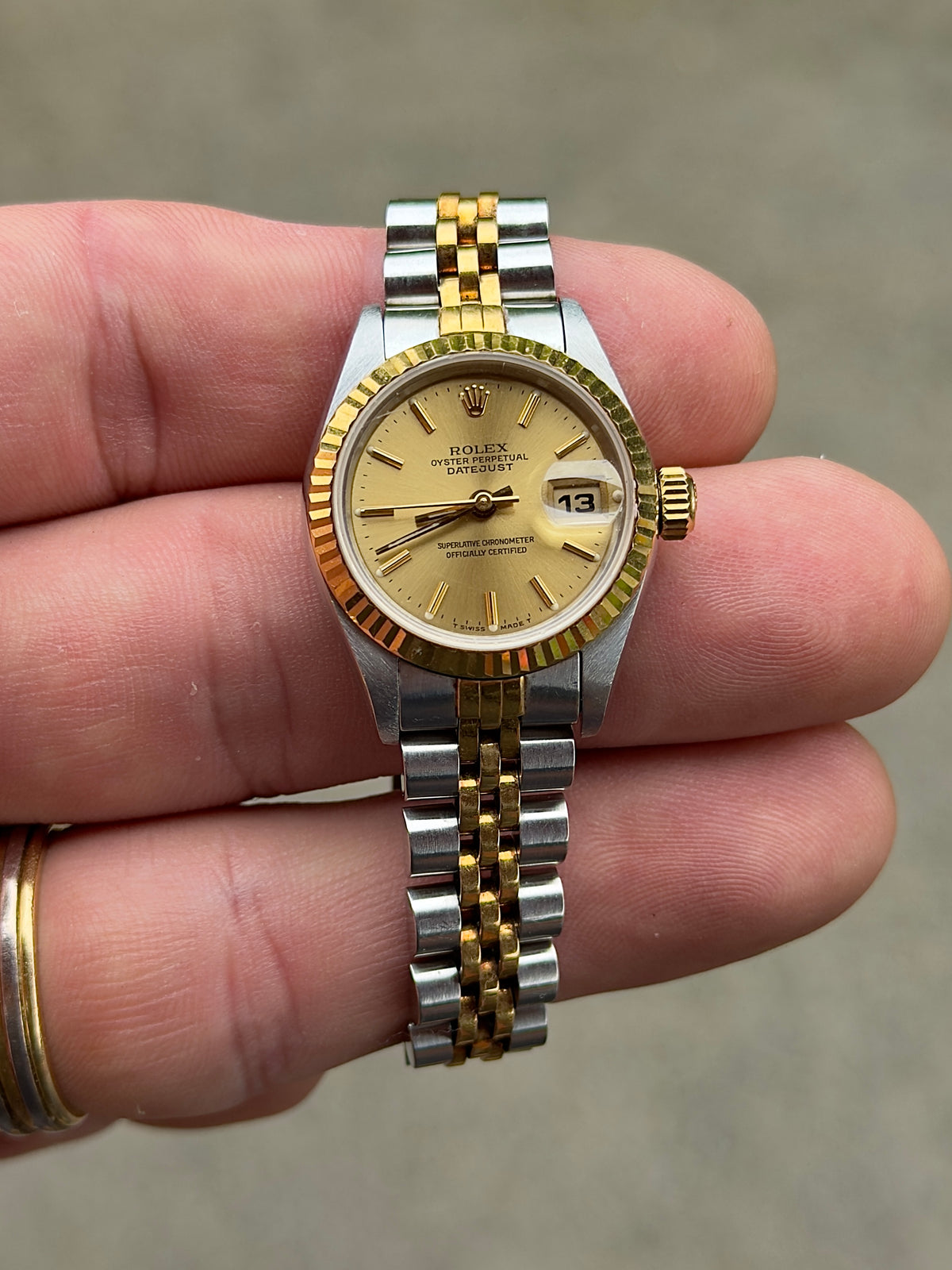 1990 Rolex Datejust 26 | 69173 | Champagne Dial | Two-Tone | Rolex Service Papers