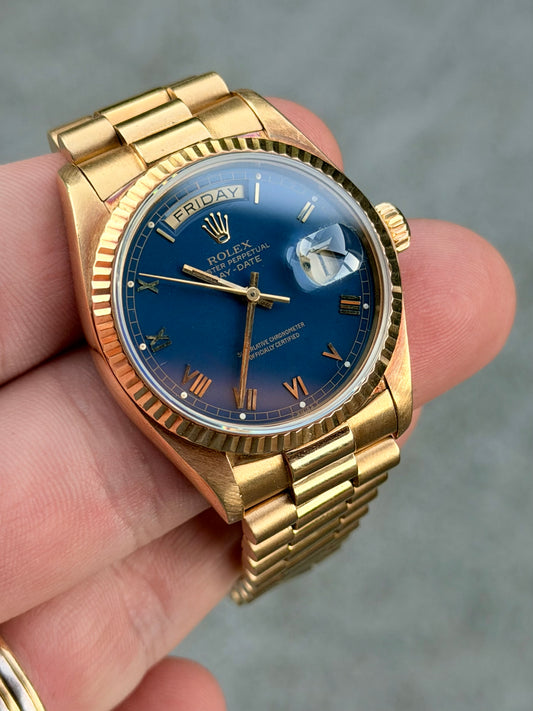 1983 Rolex Day-Date 36 | 18038 | Matte Blue Roman Dial