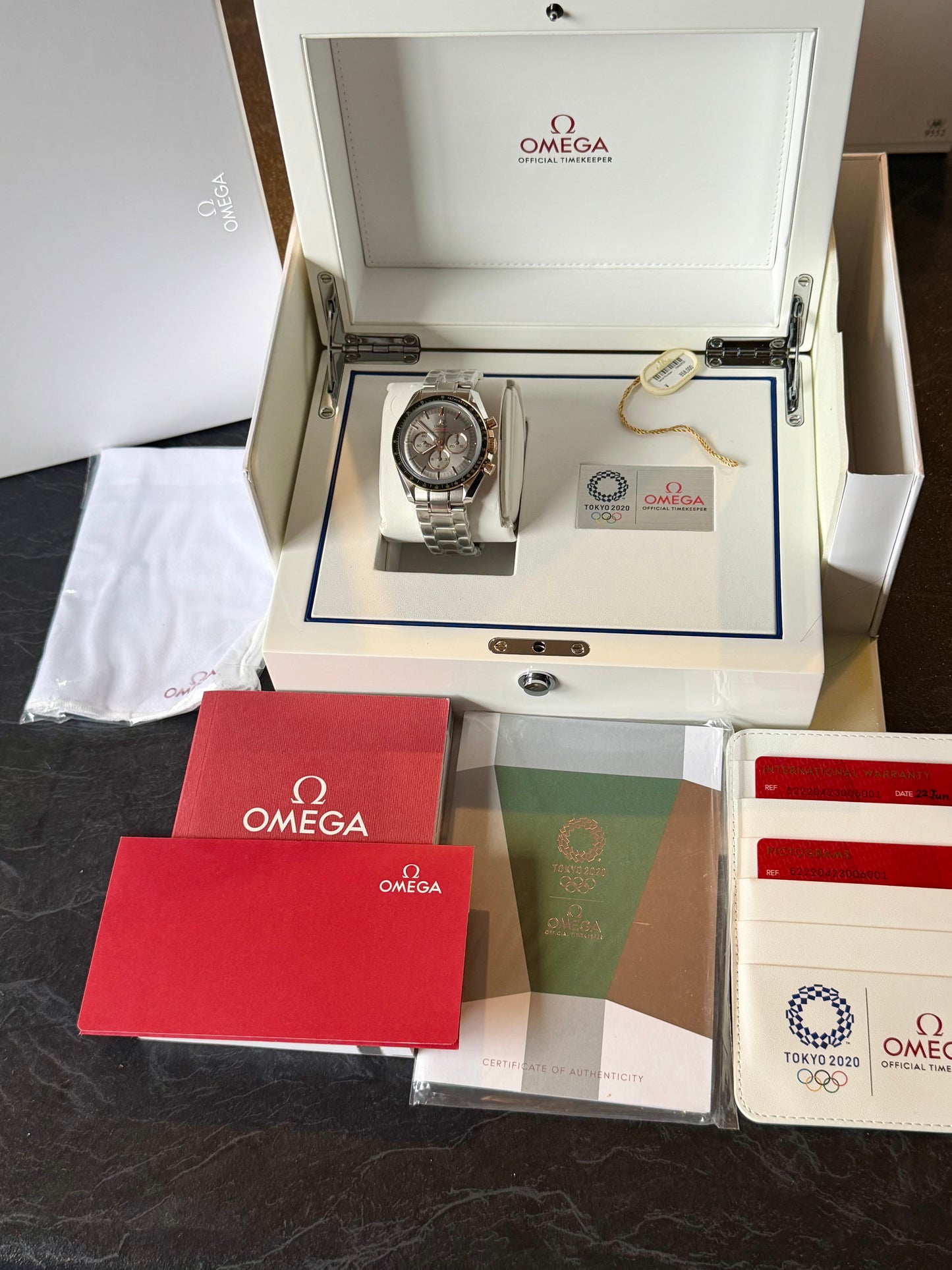 2022 Omega Speedmaster Tokyo 2020 | Green & Gold | Full Set | Unsized