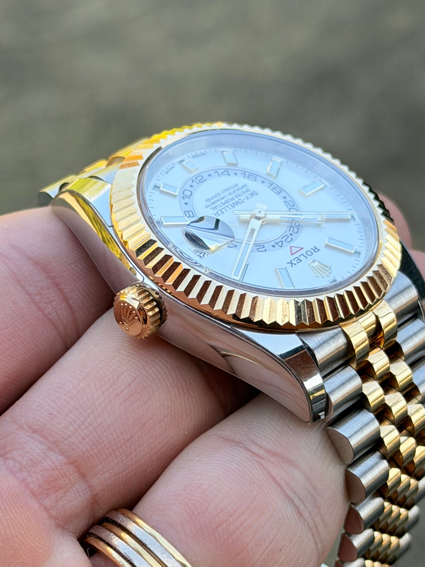 2022 Rolex Sky-Dweller | Two-Tone | White Dial | Jubilee | Full Set | Protective Stickers