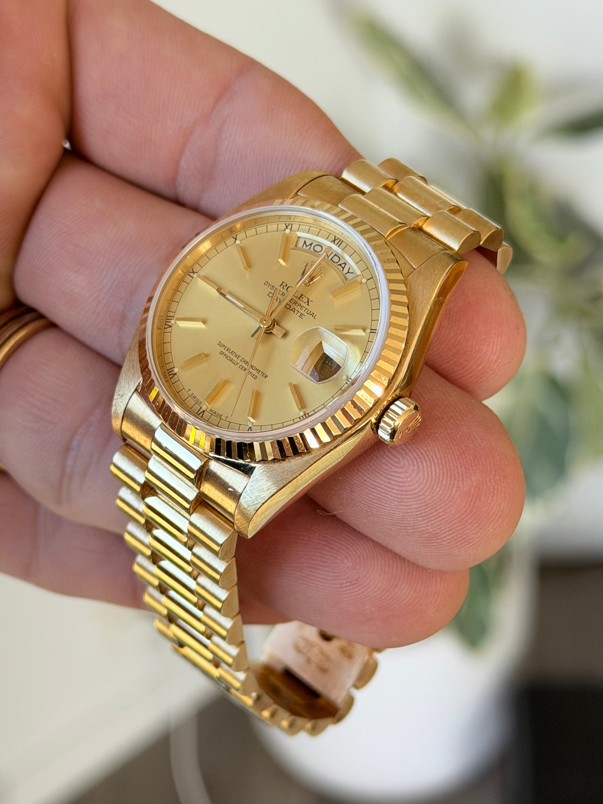 Rolex Day-Date 36 | 18038 | Champagne Stick Dial