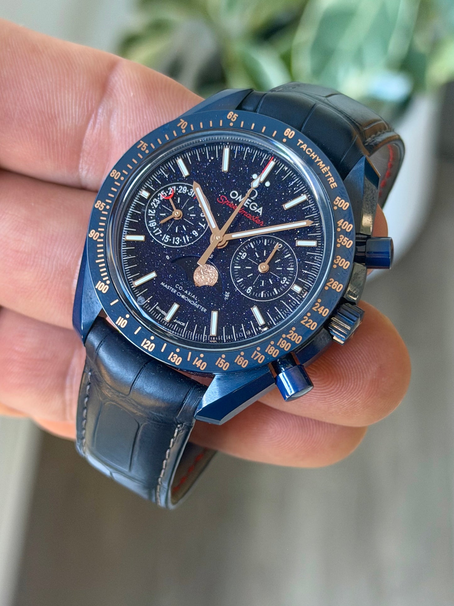 2025 Omega Speedmaster Blue Side of the Moon | Moonphase | Like New
