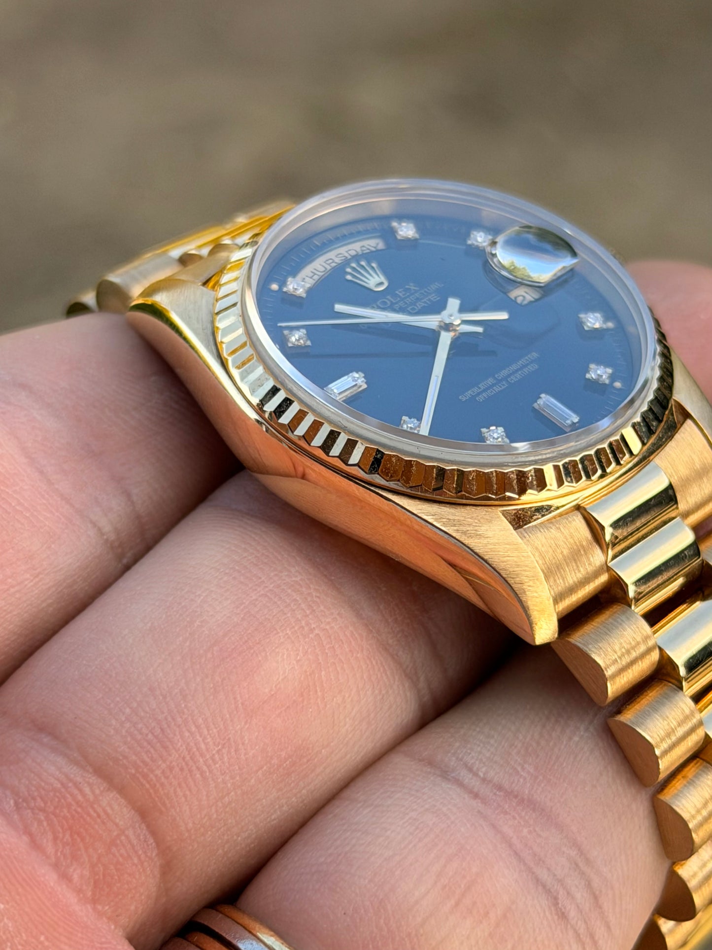 1996 Rolex Day-Date 36 | 18238 | Black Diamond Dial | Double Quickset