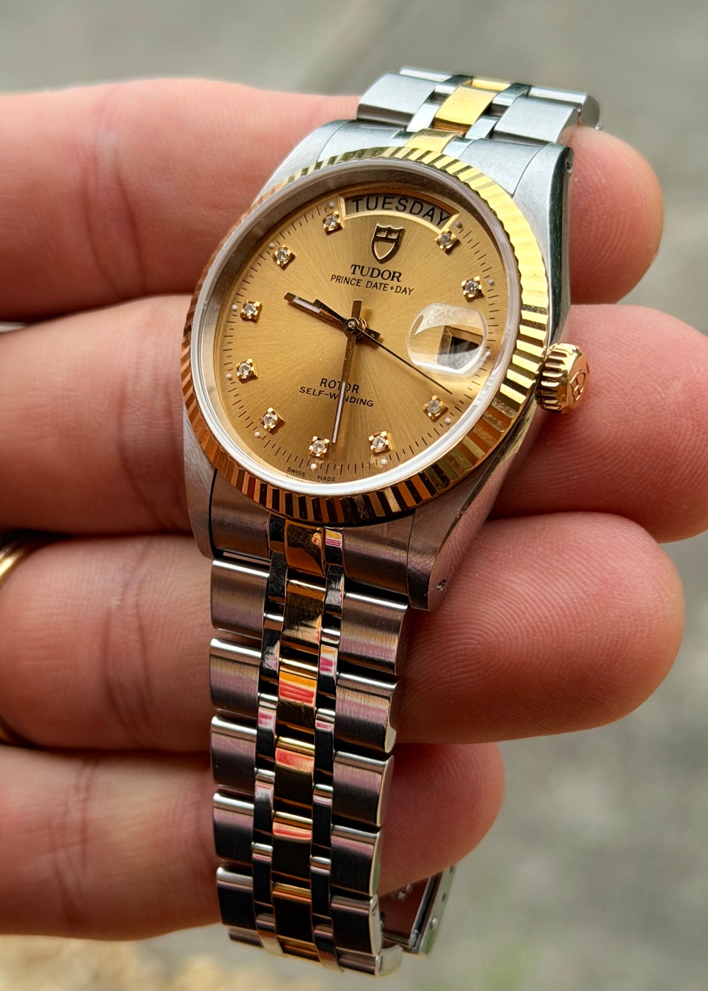 2017 Tudor Prince Date-Day | Diamond Dial | 18k Gold | Full Set