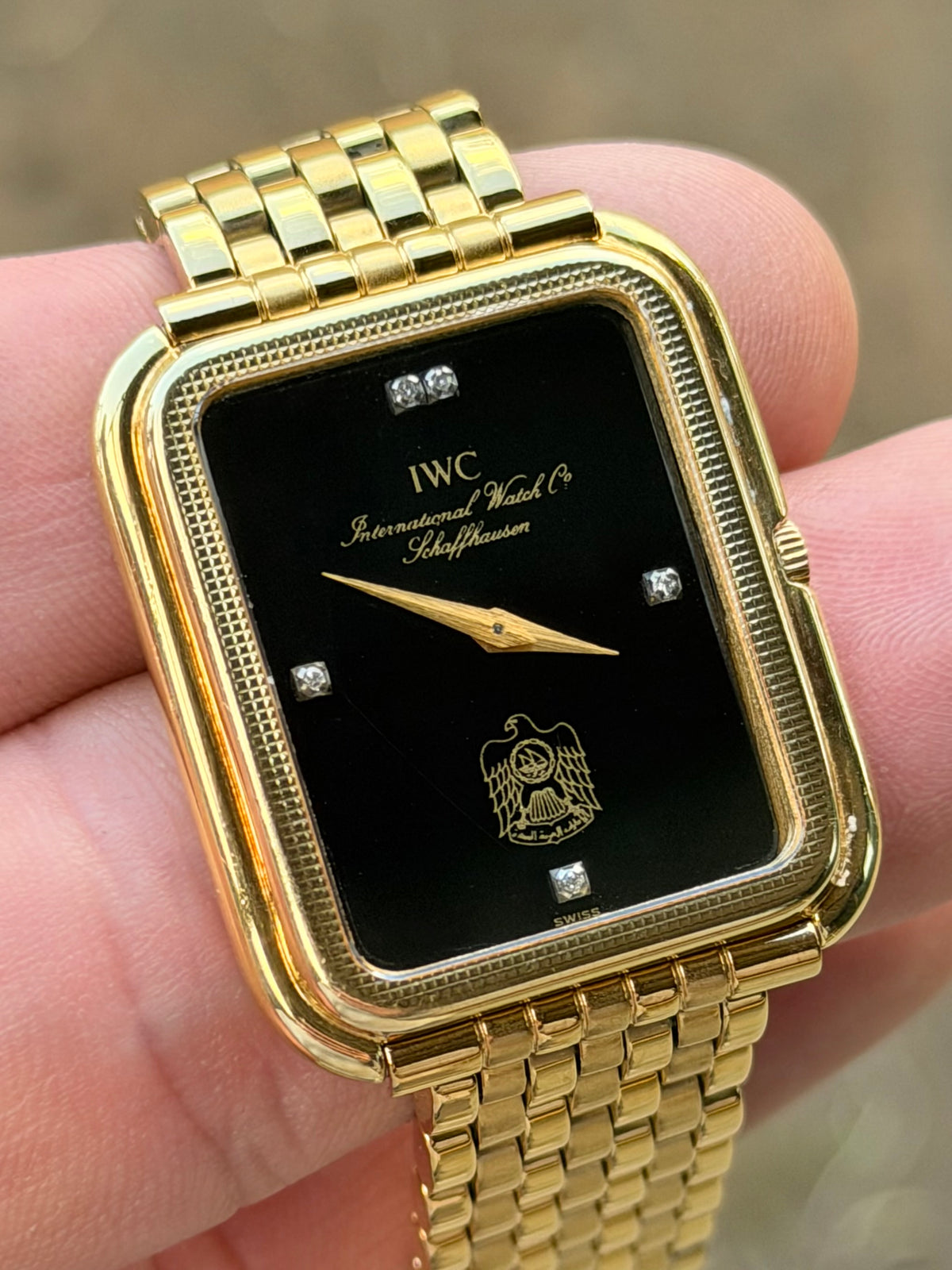 1981 IWC | Ref. 2080 | Onyx Diamond Dial | 18K Yellow Gold | UAE Dial | Fresh Service