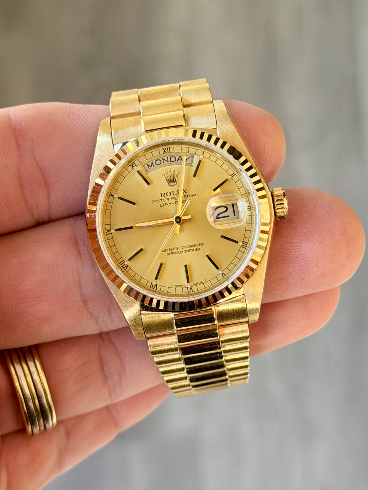 Rolex Day-Date 36 | 18038 | Champagne Stick Dial
