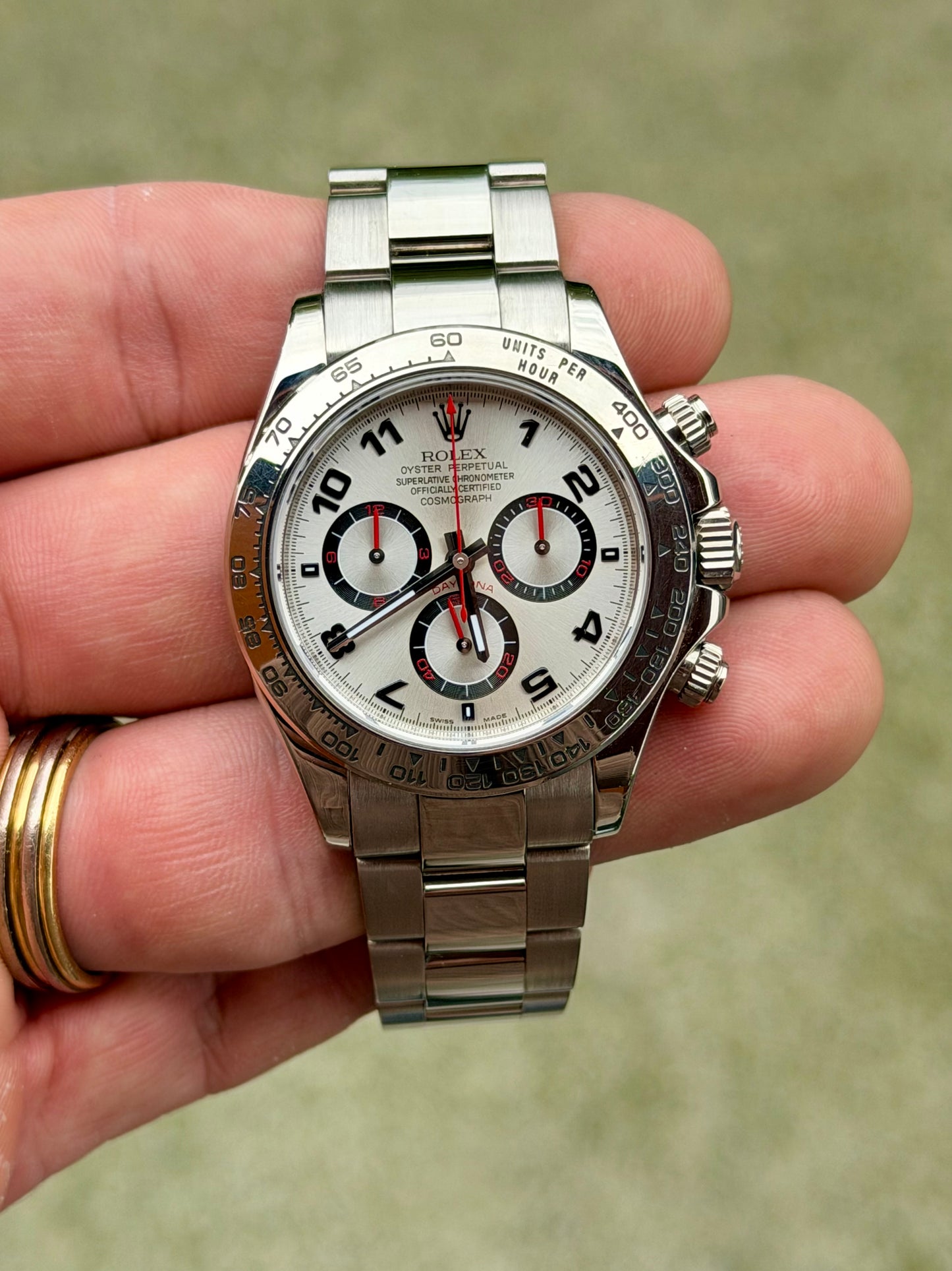 2009 Rolex Cosmograph Daytona 116509 | Solid 18k White Gold | Silver Panda Racing Dial | Watch + Box