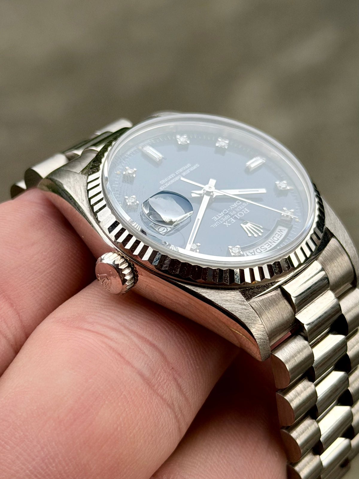 1989 Rolex Day-Date 36 | 18239 | Blue Diamond Dial | L-Serial