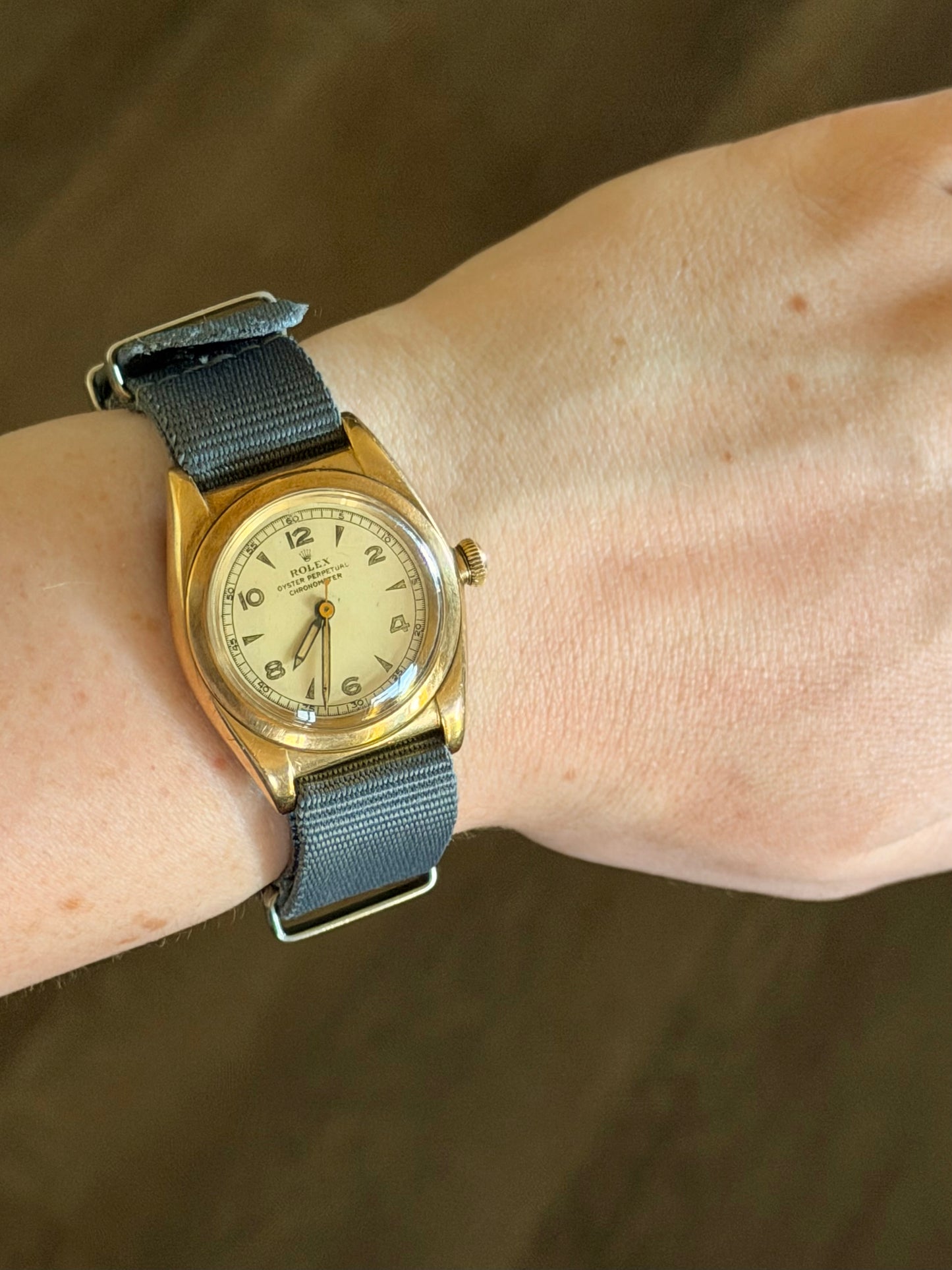 Rolex “Bubbleback” 3131 Arabic Dagger Dial | 14K Gold