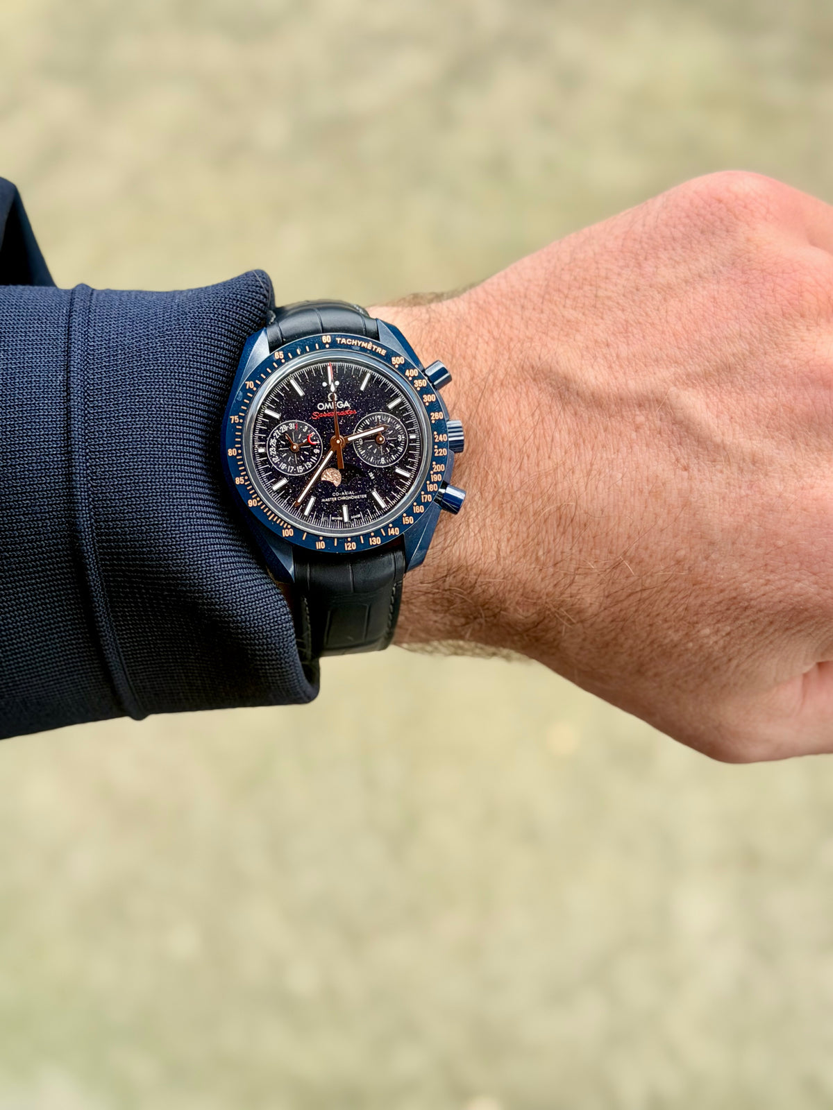 2025 Omega Speedmaster Blue Side of the Moon | Moonphase | Like New