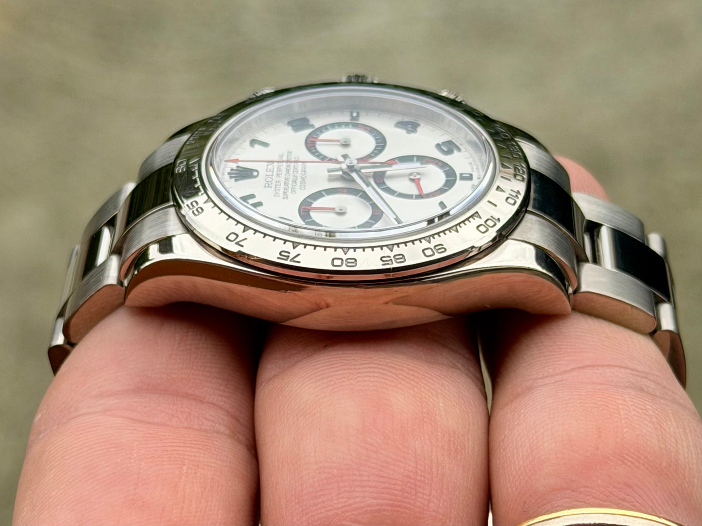 2009 Rolex Cosmograph Daytona 116509 | Solid 18k White Gold | Silver Panda Racing Dial | Watch + Box