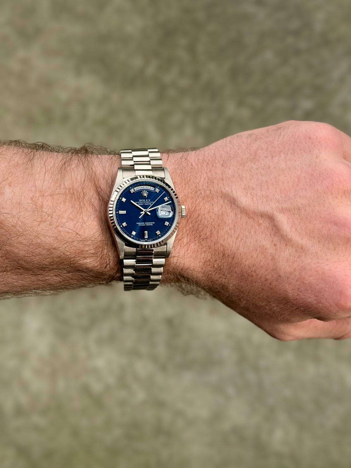 1989 Rolex Day-Date 36 | 18239 | Blue Diamond Dial | L-Serial