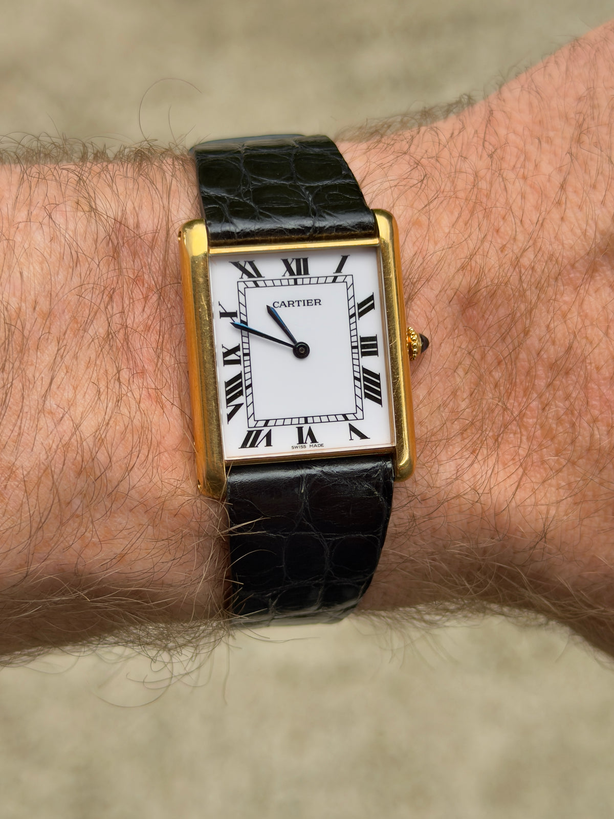 Circa 1976 Cartier Tank Louis Cartier XL Jumbo | 17002 | 18K Yellow Gold | Box & Booklets