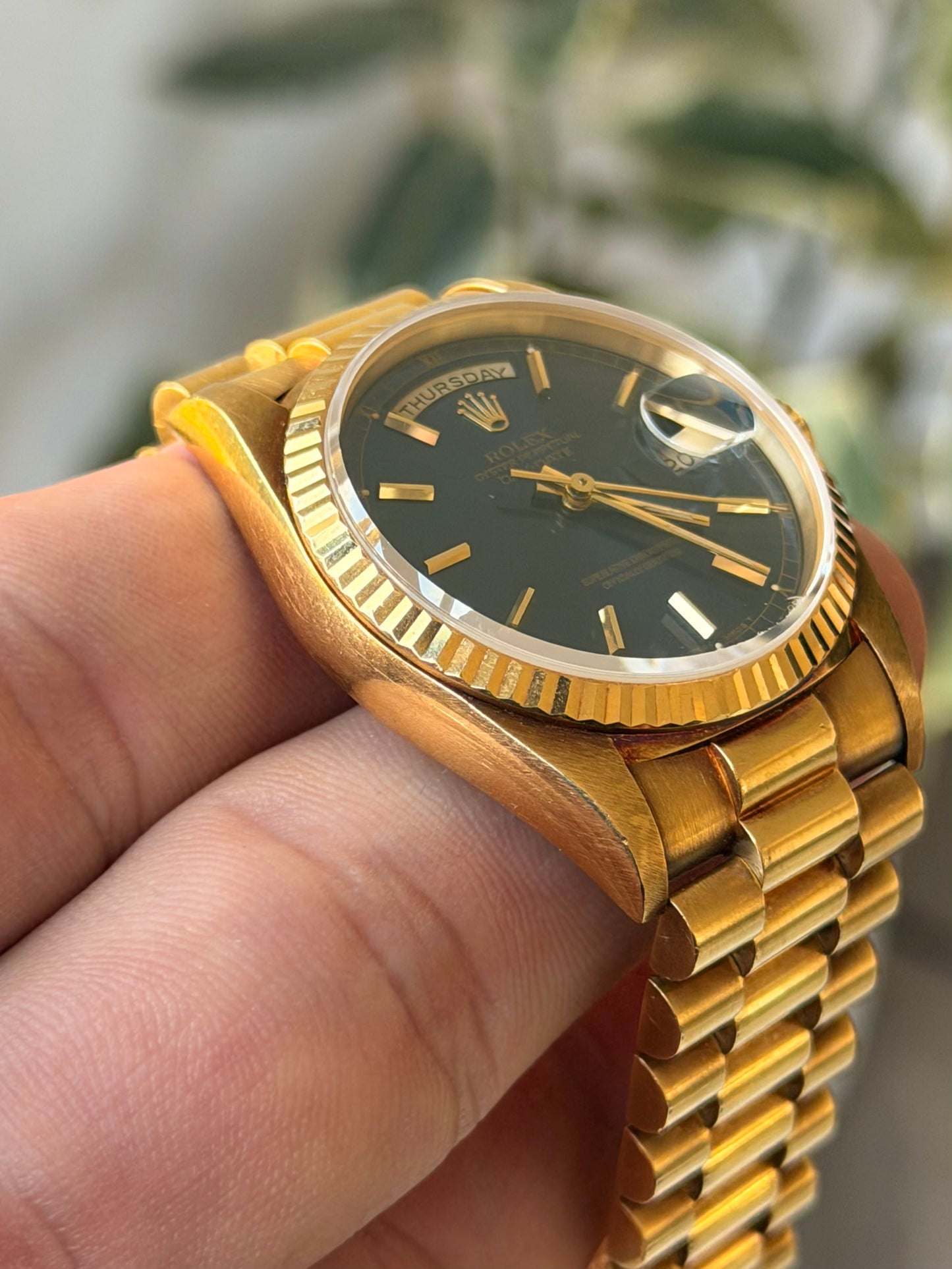 1995 Rolex Day-Date 36 | 18238 | Blue Stick Dial | W-Serial | French Delivery