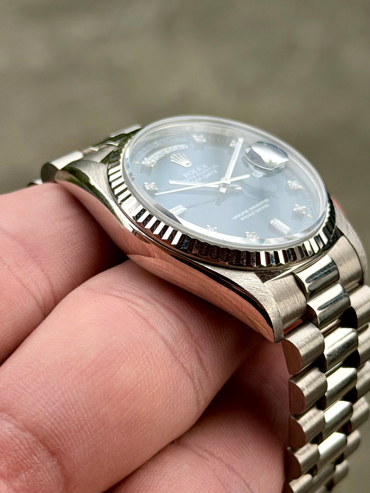 1989 Rolex Day-Date 36 | 18239 | Blue Diamond Dial | L-Serial