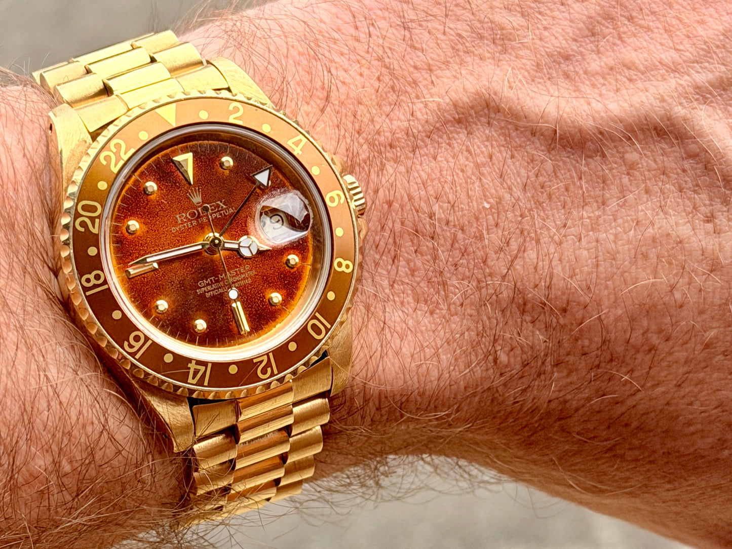 1987 Rolex GMT Master 16758 Rootbeer - Full set - Tropical “Brûlée” dial