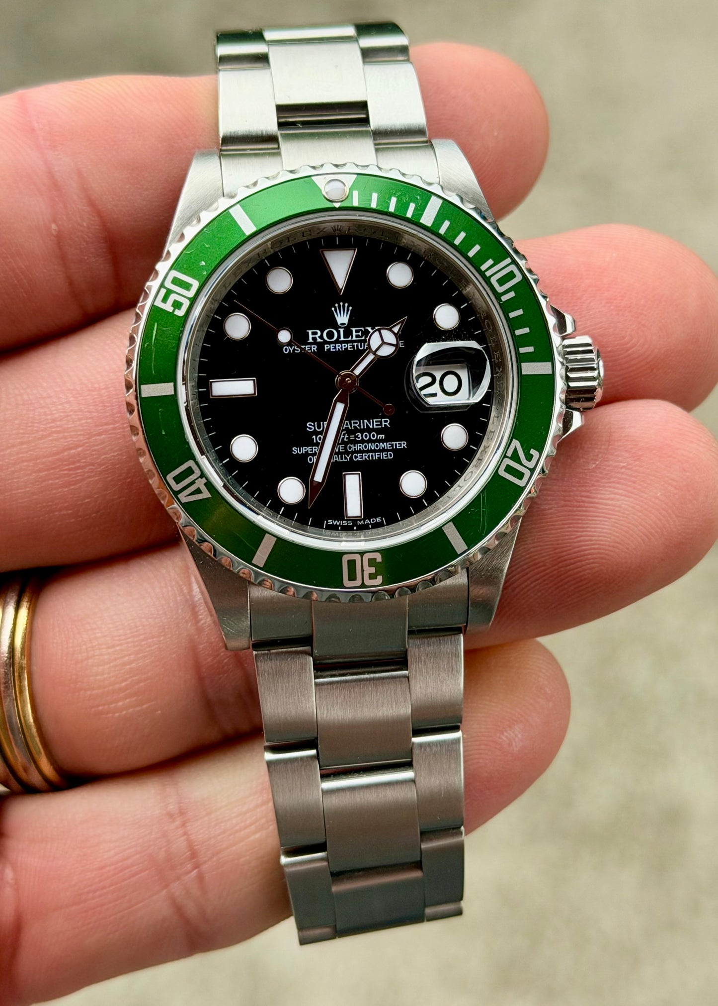 2010 Rolex Submariner 16610LV “Kermit” Full Set