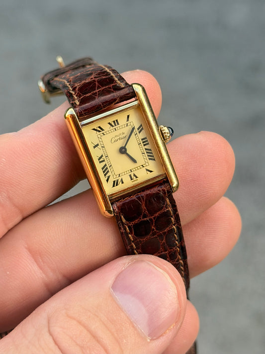 1990s Must de Cartier Tank Small | Quartz | Vermeil