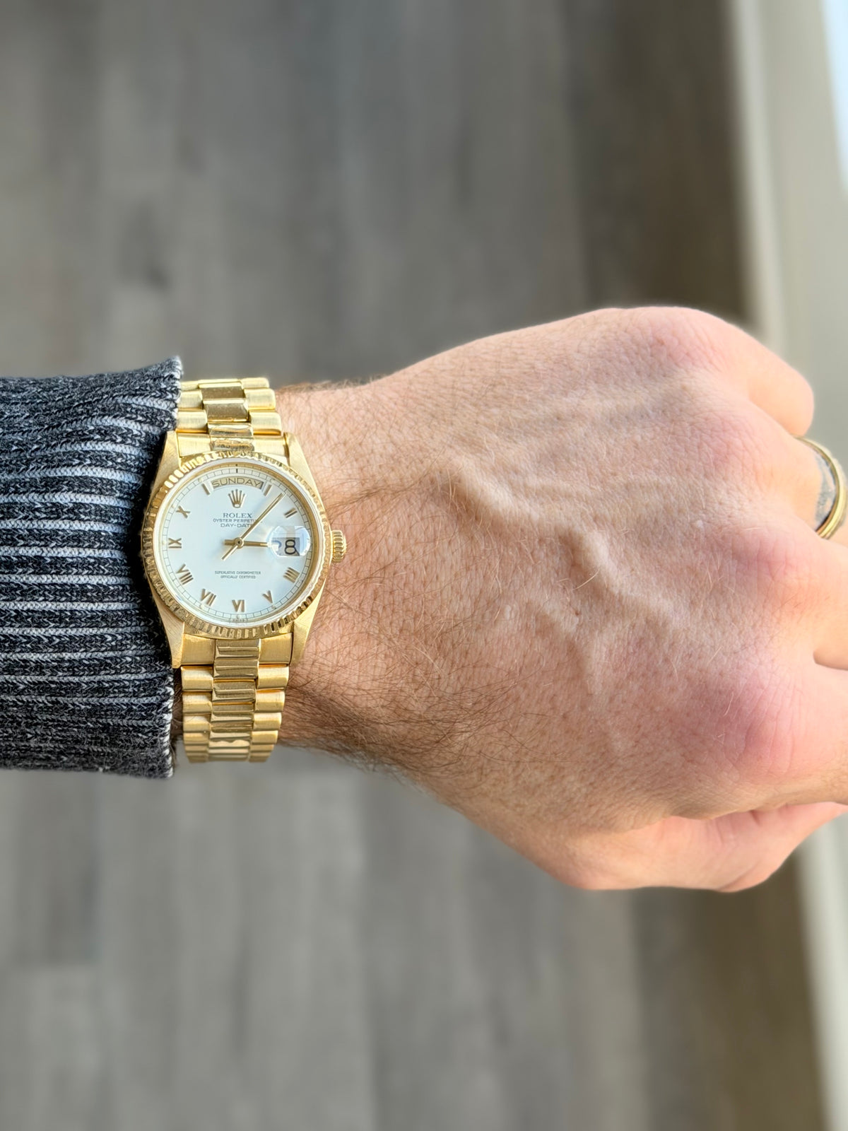 1987 Rolex Day-Date 36 | 18038 | White Roman Dial | Full Set