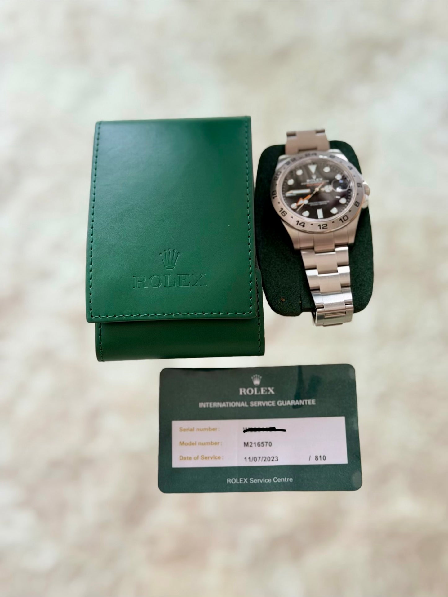 Circa 2017 Rolex Explorer II 216570 + 2023 RSC