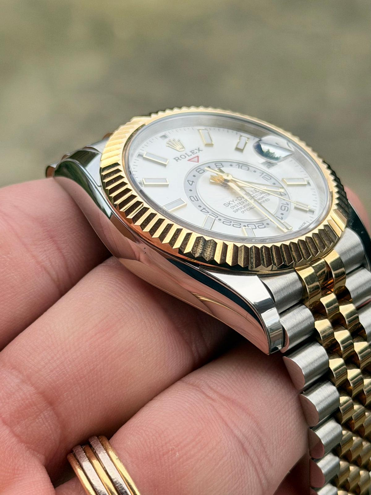 2022 Rolex Sky-Dweller | Two-Tone | White Dial | Jubilee | Full Set | Protective Stickers