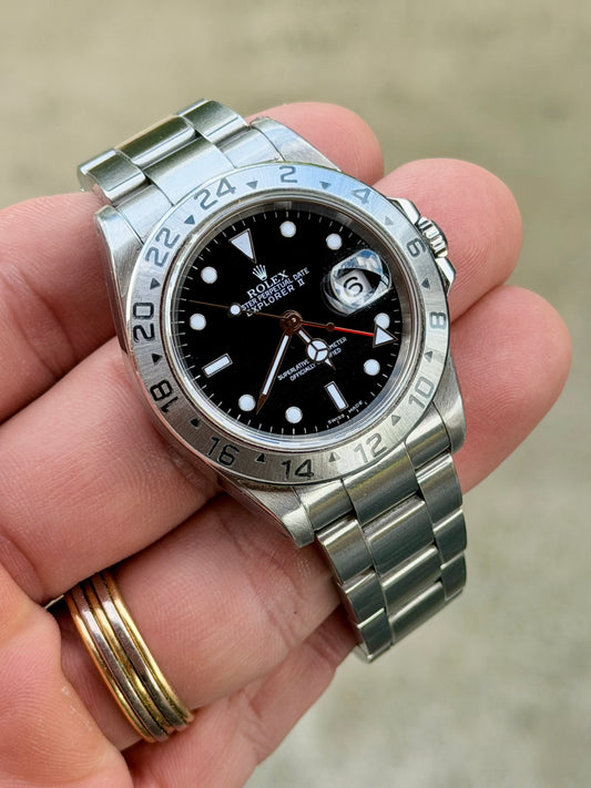 2001 Rolex Explorer II | 16570 | Black Dial | Full Set + Protective stickers