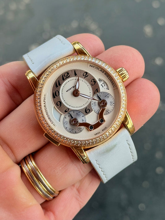 Montblanc Nicolas Rieussec Chronograph | 18k Rose Gold | Diamond Bezel