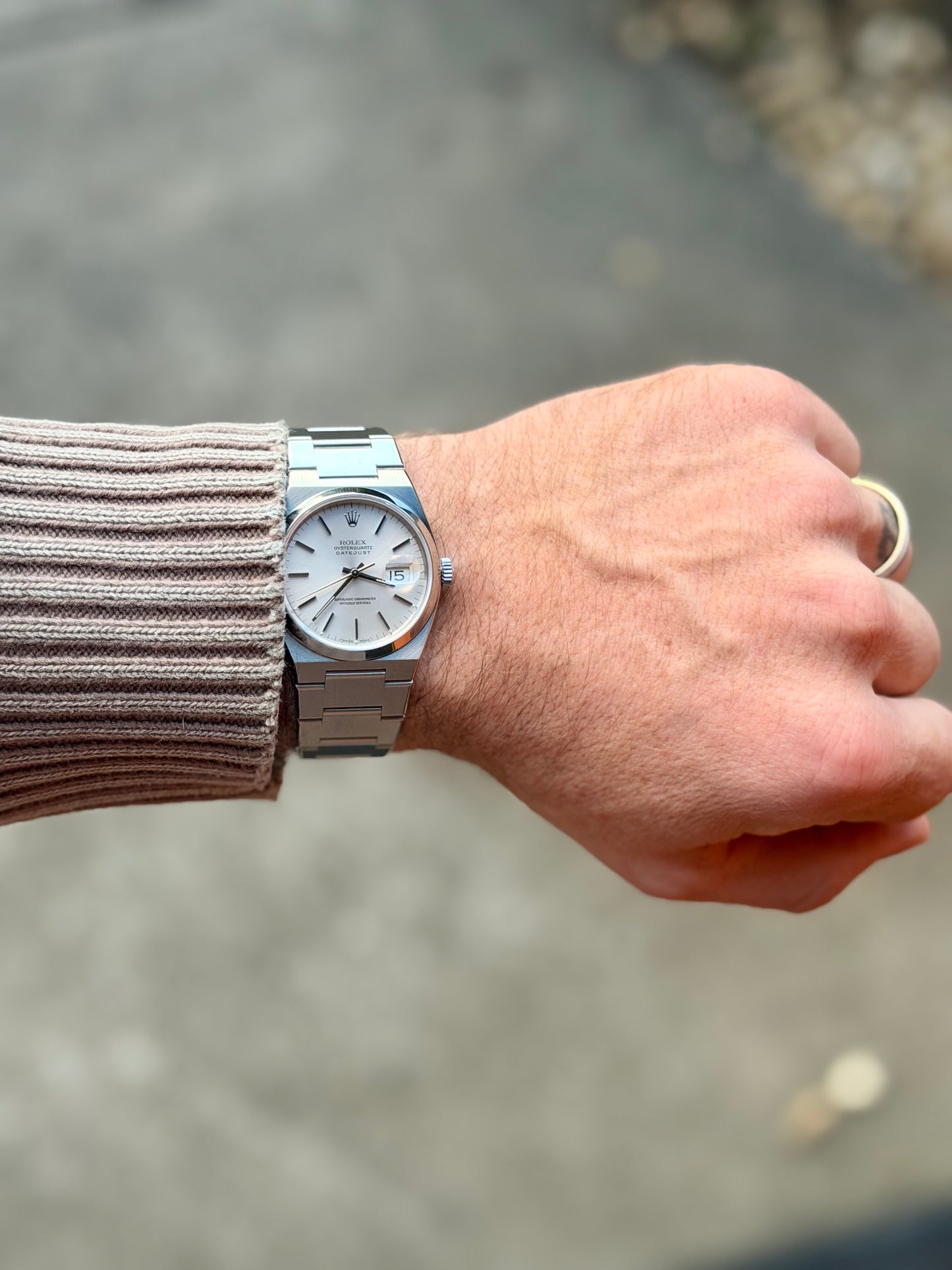 1991 Rolex Datejust OysterQuartz 17000 | 36mm Steel | Silver Sunburst Dial | Full collector Set